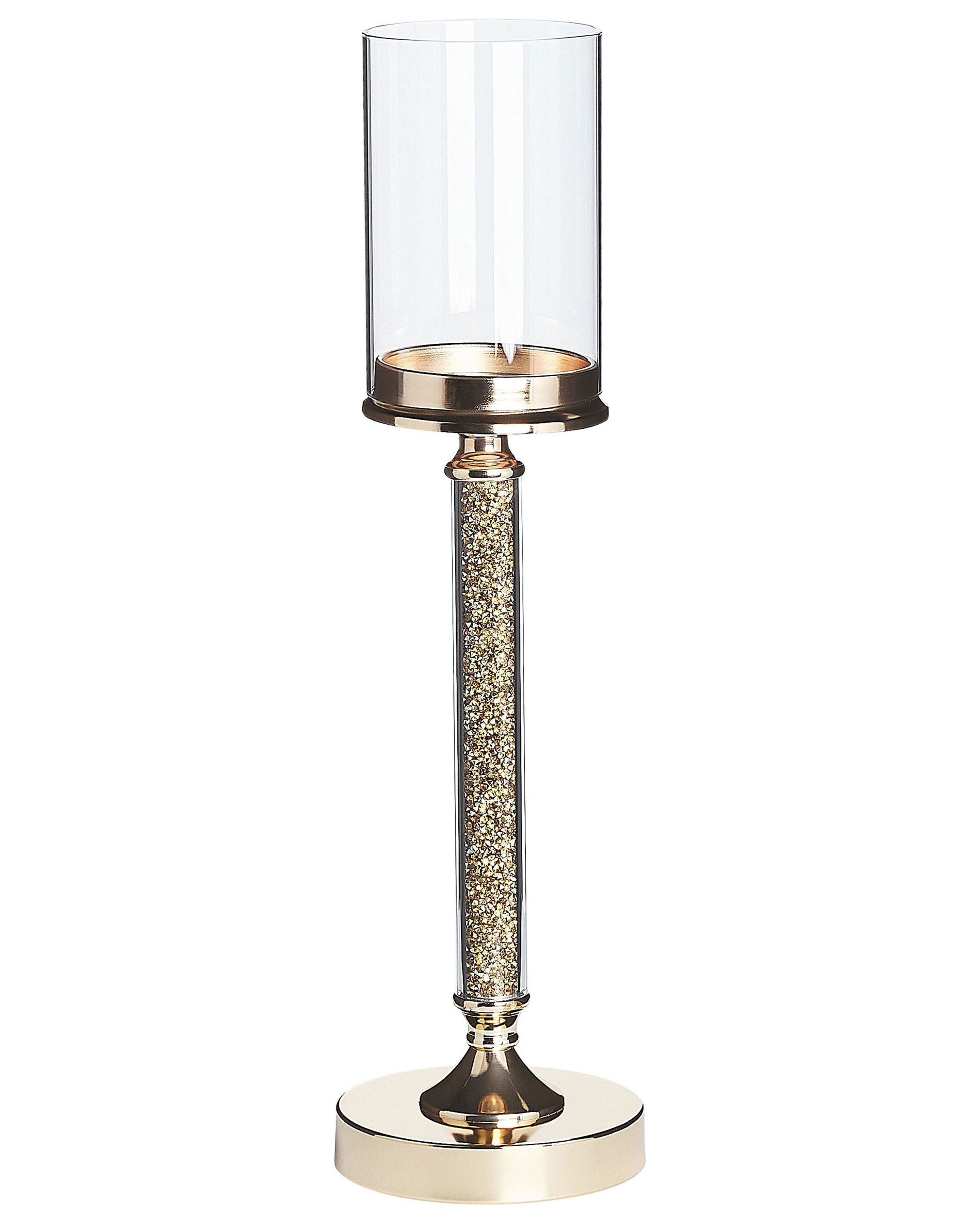 Candle Holder ABBEVILLE Glass 48 cm Gold