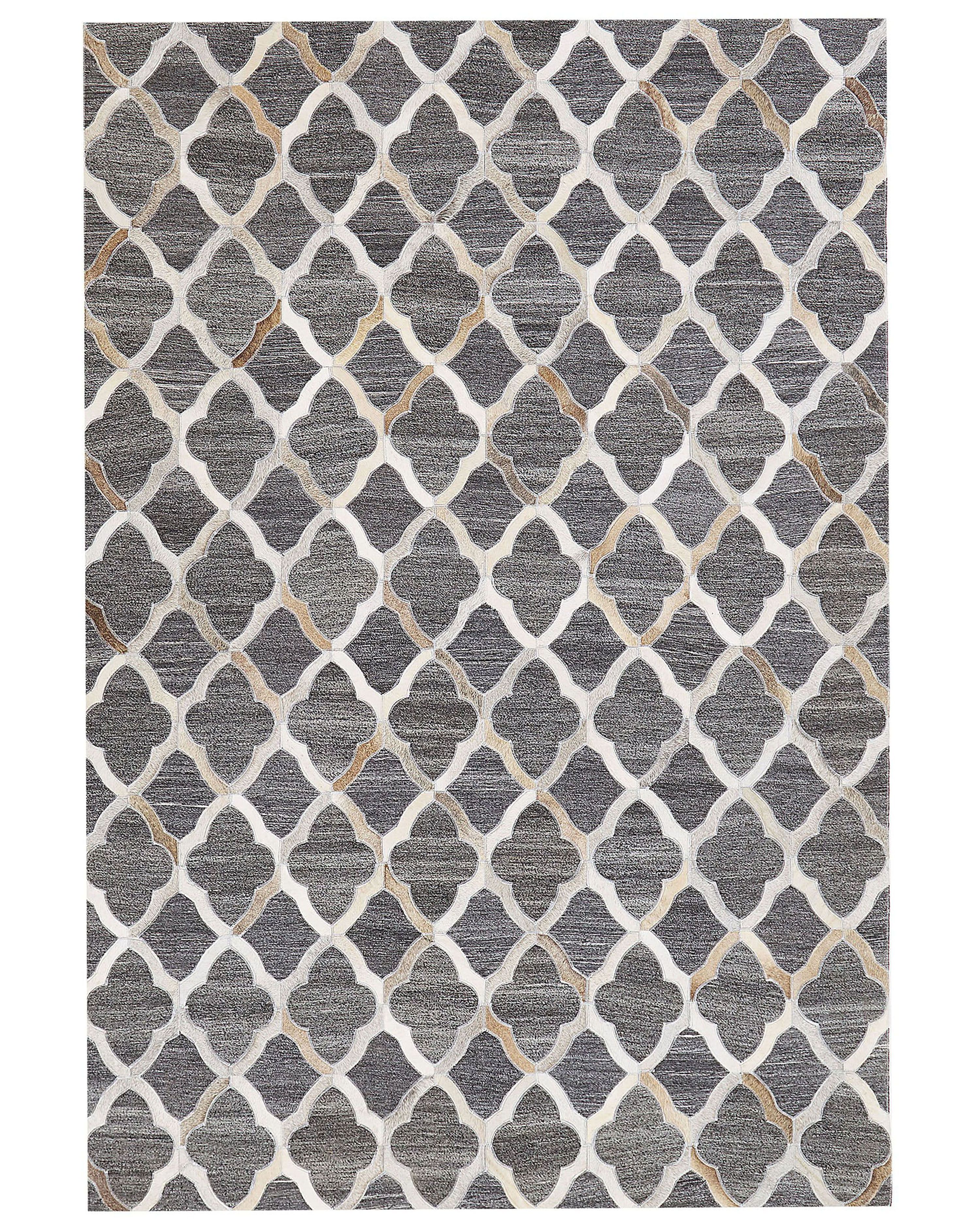 Rug ROLUNAY Dark Grey 160 x 230 cm Leather
