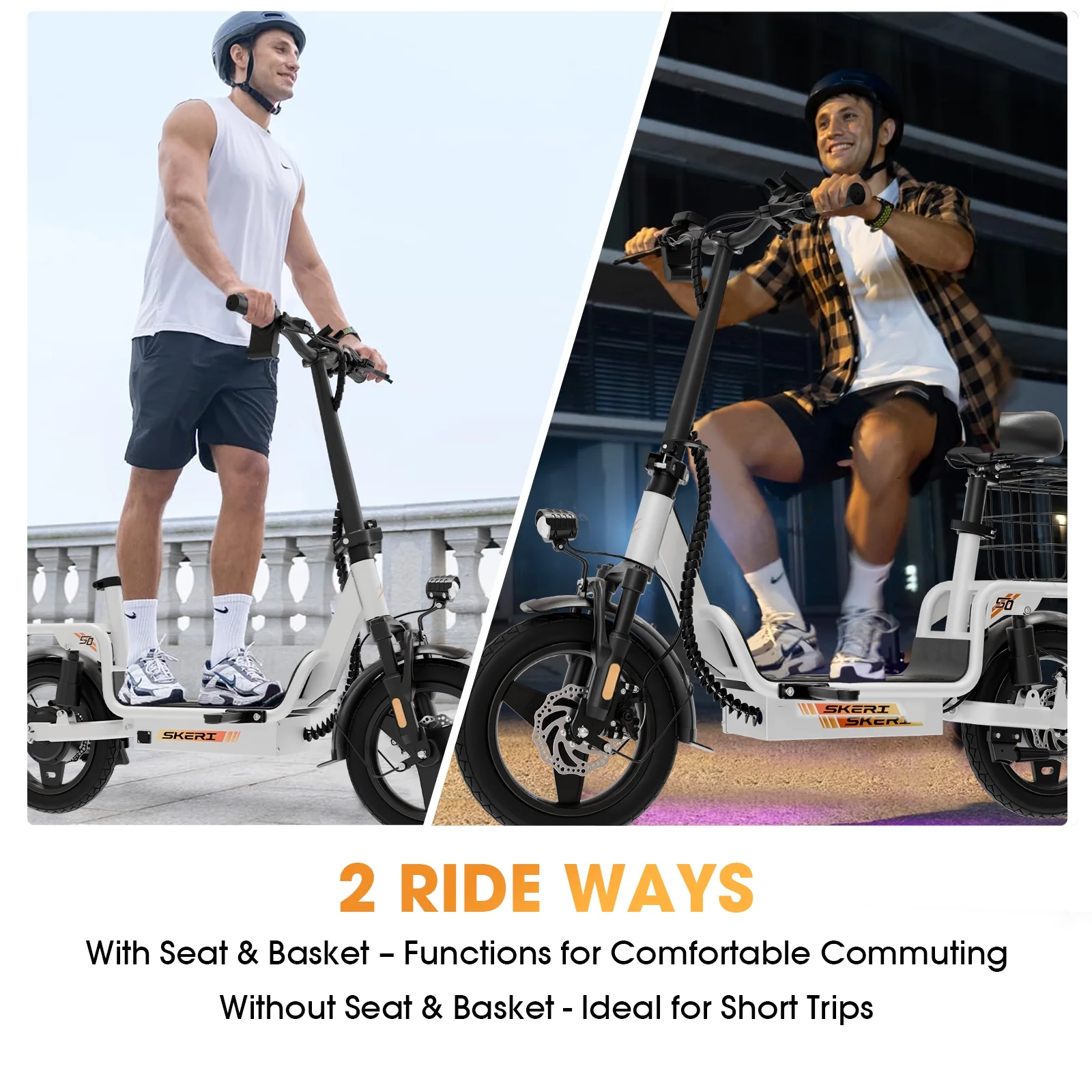 Skeri Electric Scooter with Seat for Adult and Basket, 14 Inch Tire Electric Scooter with Dual Shock Absorbers, 350W Motor with 25-Mile Range, Speed Up to 20 MPH (Gen 2.0) - Image 36
