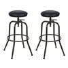 Homy Casa Adjustable Bar Stools Set of 2, Vintage Swivel Counter Barstool Wood Metal Design Pub Chairs Industrial Backless