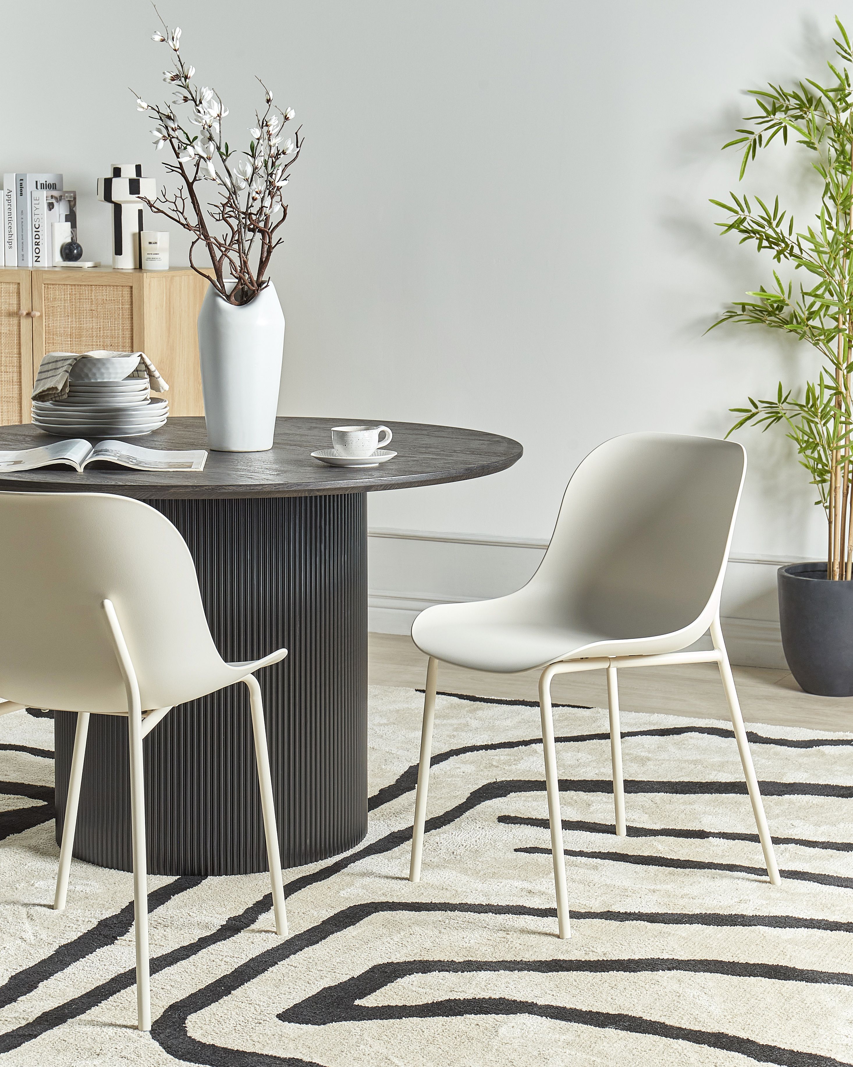 Set of 2 Dining Chairs BELOIT Light Beige