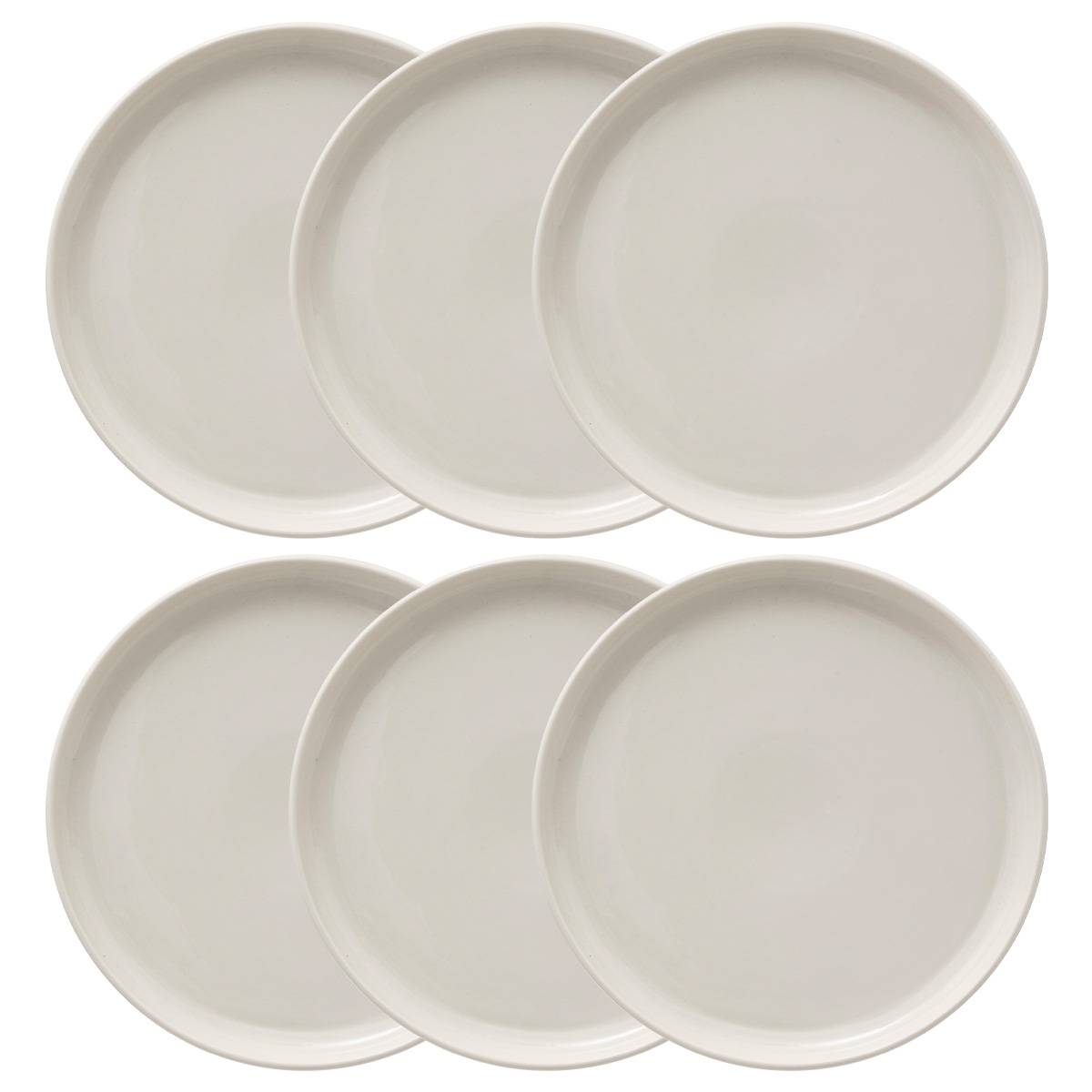 Set of 6 dinner plates "Nora" D.26.5 cm, White