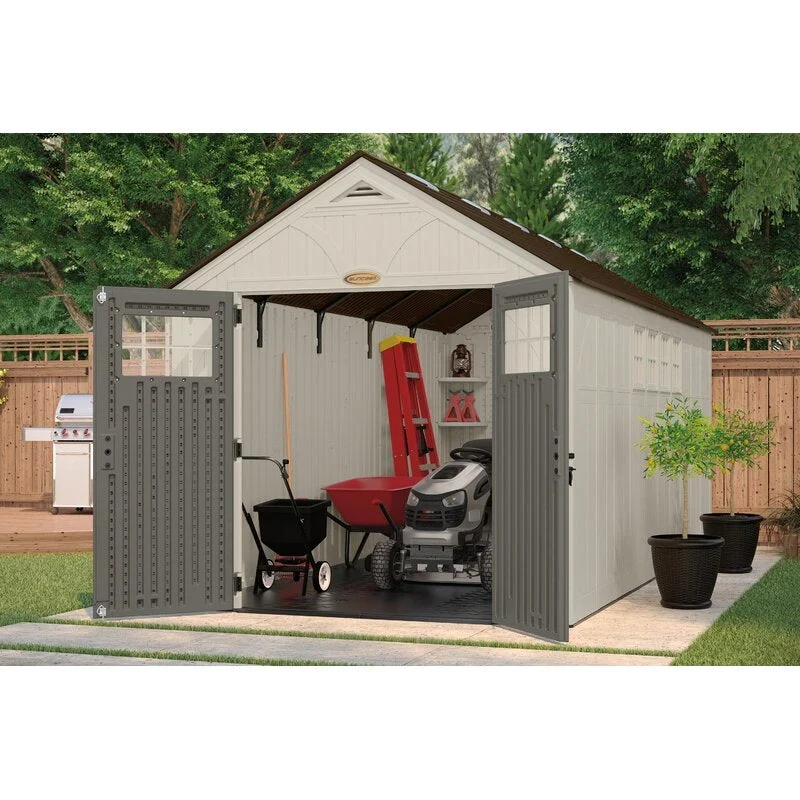 Suncast Tremont Plastic Storage Shed, 8 ft. W x 16 ft. D - BMS8165 Suncast Tremont Plastic Storage Shed, 8 ft. W x 16 ft. D - BMS8165