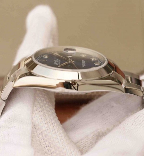 Replica Rolex DateJust 41mm 126300 Noob Blue Dial Diamonds Markers SS Oyster Bracelet A3235 - Top club