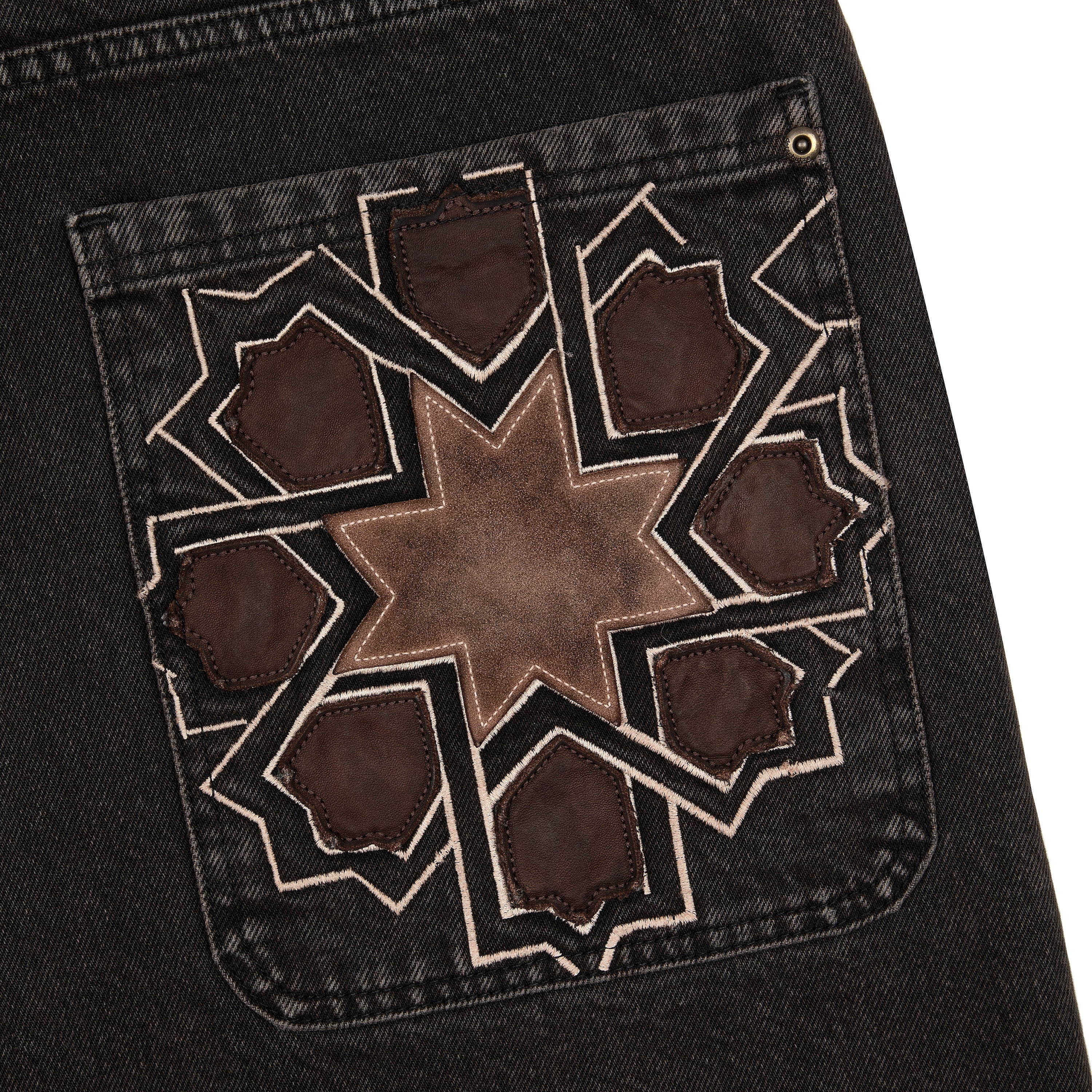 "aziza" brown washed Jorts