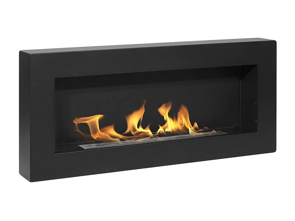 Cheminée murale bioéthanol Siena Black, L 90 x P 12 x H 40