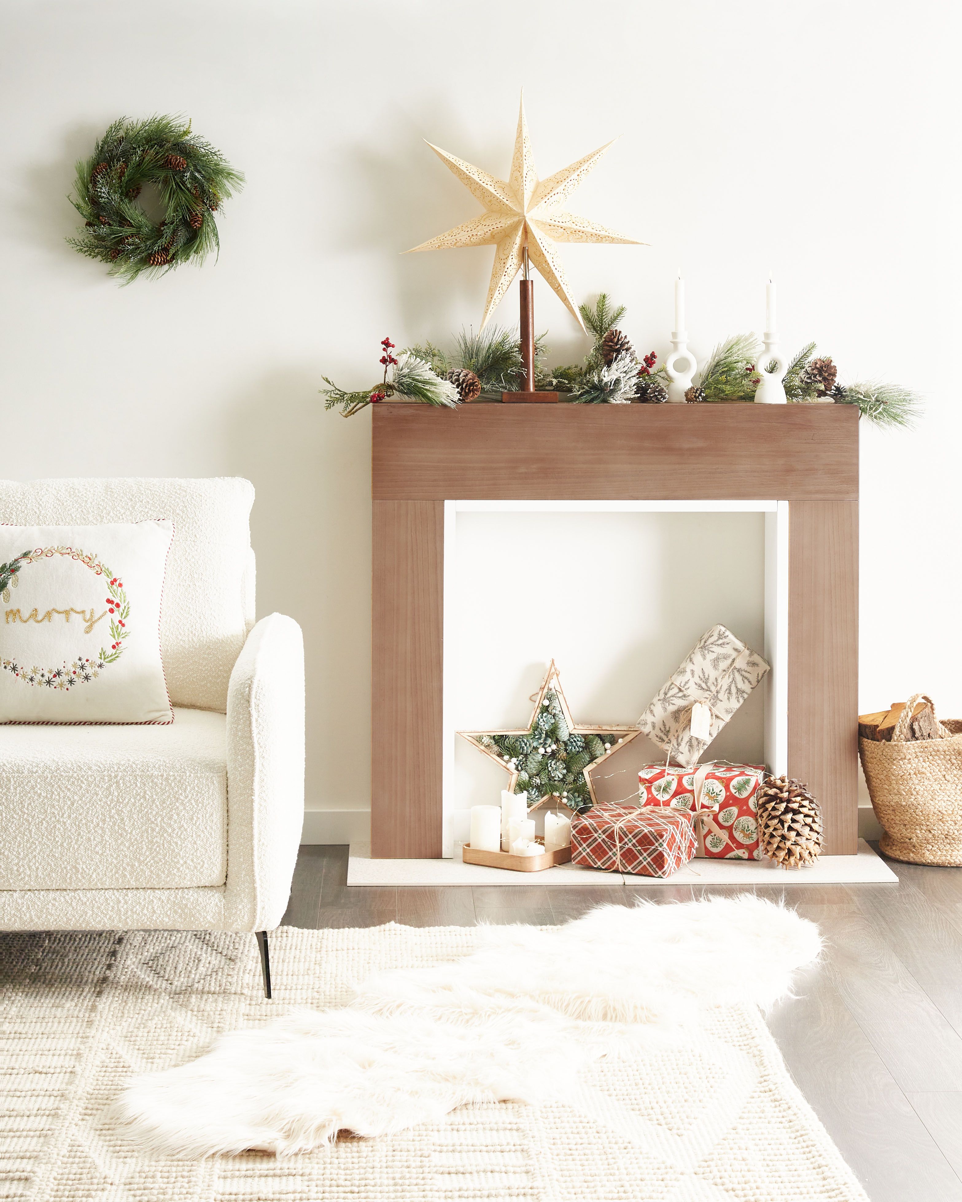 Fireplace Mantel BOYANUP Light Brown