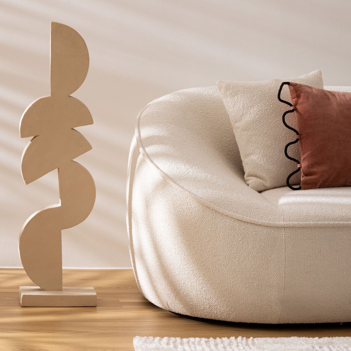 Table decoration "Leya" Beige, H.95 cm