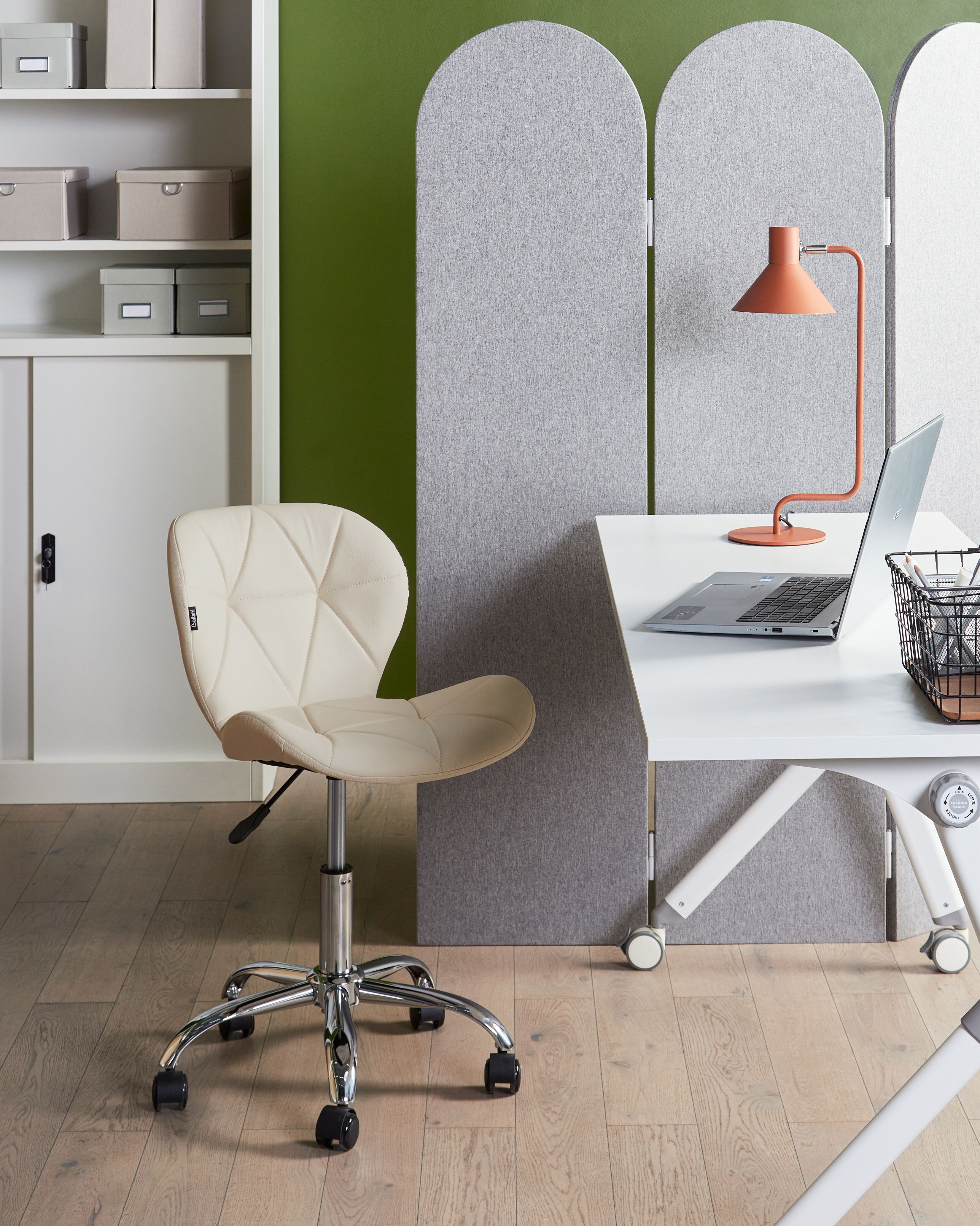Desk Chair VALETTA Faux Leather Beige