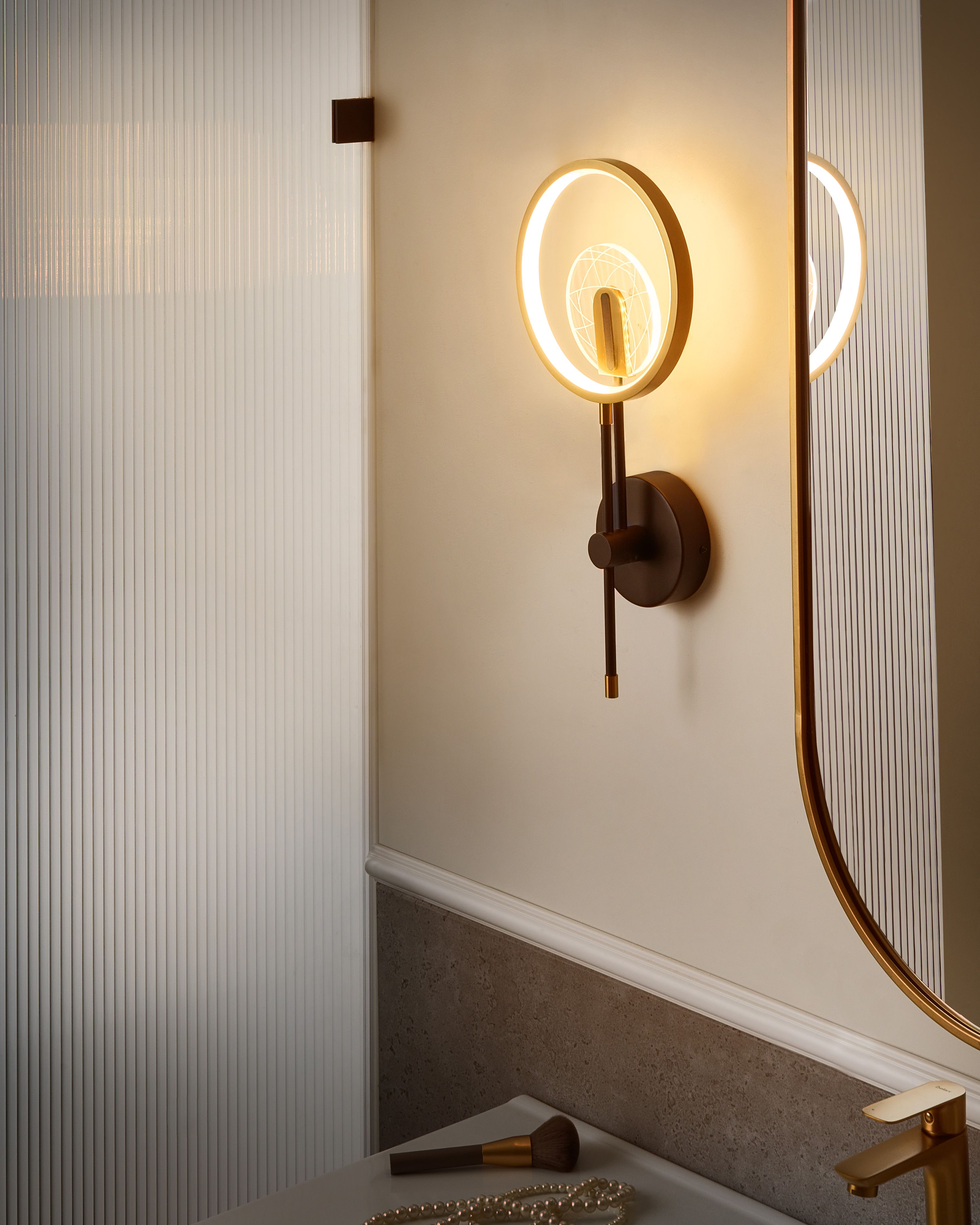 LED Wall Lamp SAMBRE Metal Gold Black