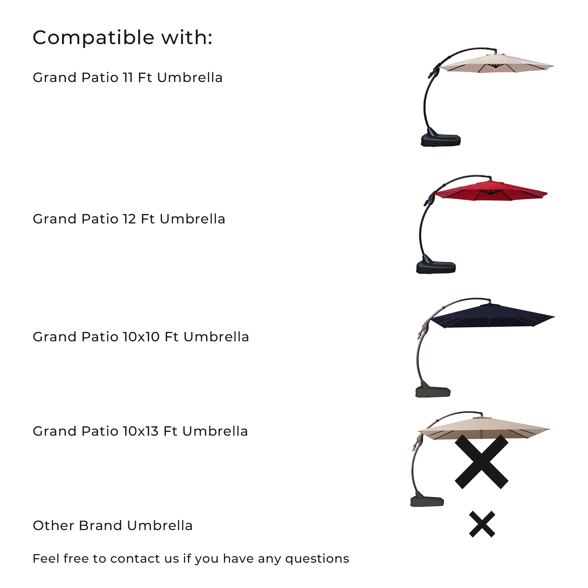 Grand Patio Offset Patio Umbrella Base - Cross Frame And Wheels Not Included - Image 3 Grand Patio Offset Patio Umbrella Base - Cross Frame And Wheels Not Included - Image 3