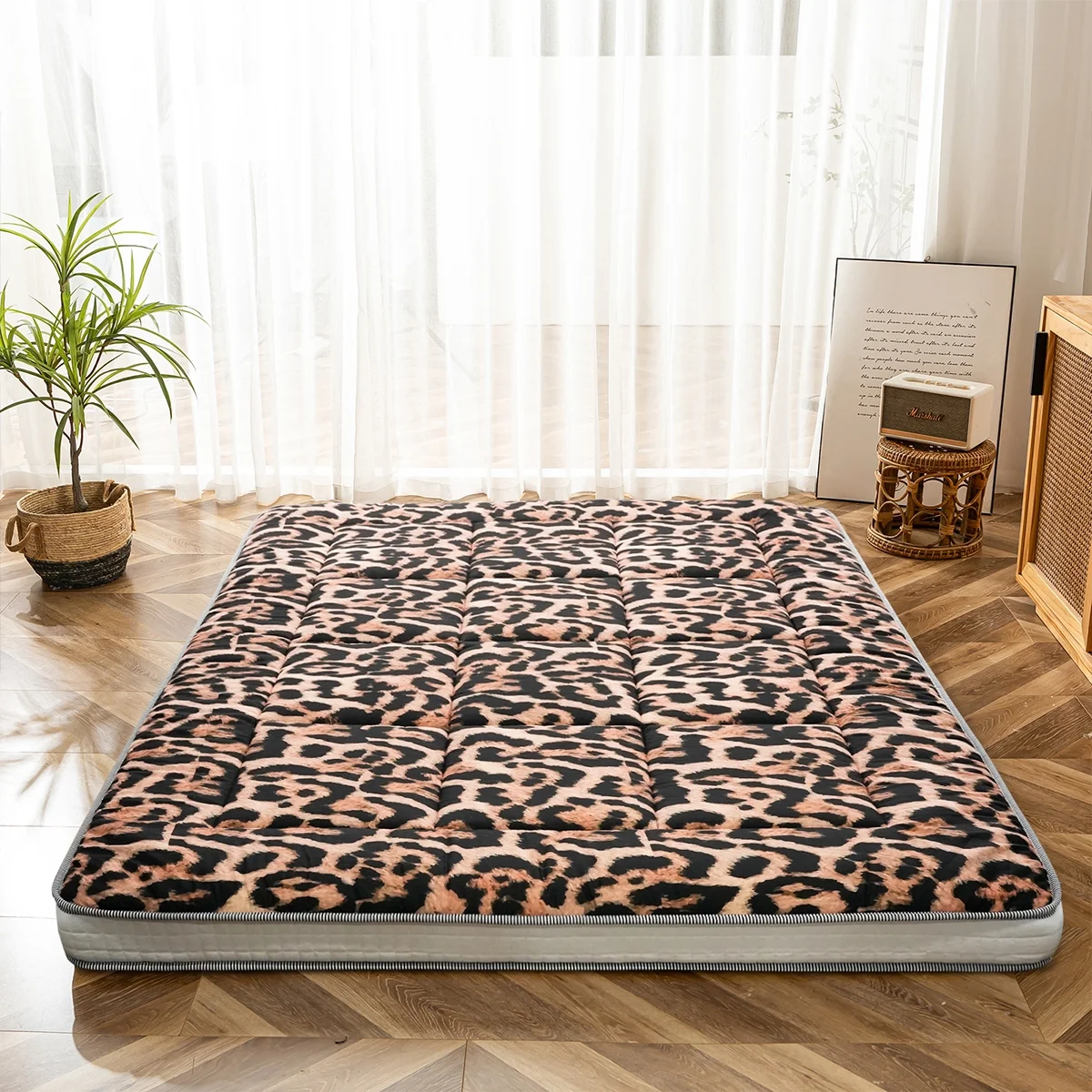 Futon Mattress, Padded Japanese Floor Mattress Quilted Bed Mattress Topper, Extra Thick Folding Sleeping Pad, Dark Grey, Twin - Image 43