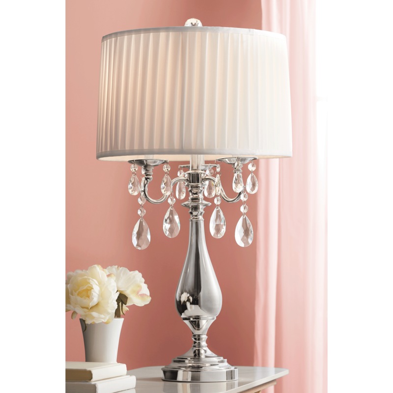 Silver Crystal Drip Table Lamp - MIDNIGHT VELVET CATALOG