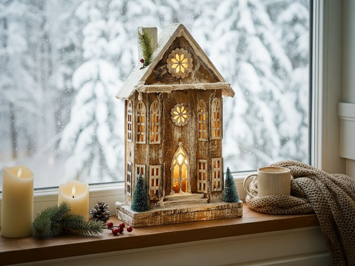 Christmas Decoration LED UNARI House 50 cm Light Brown