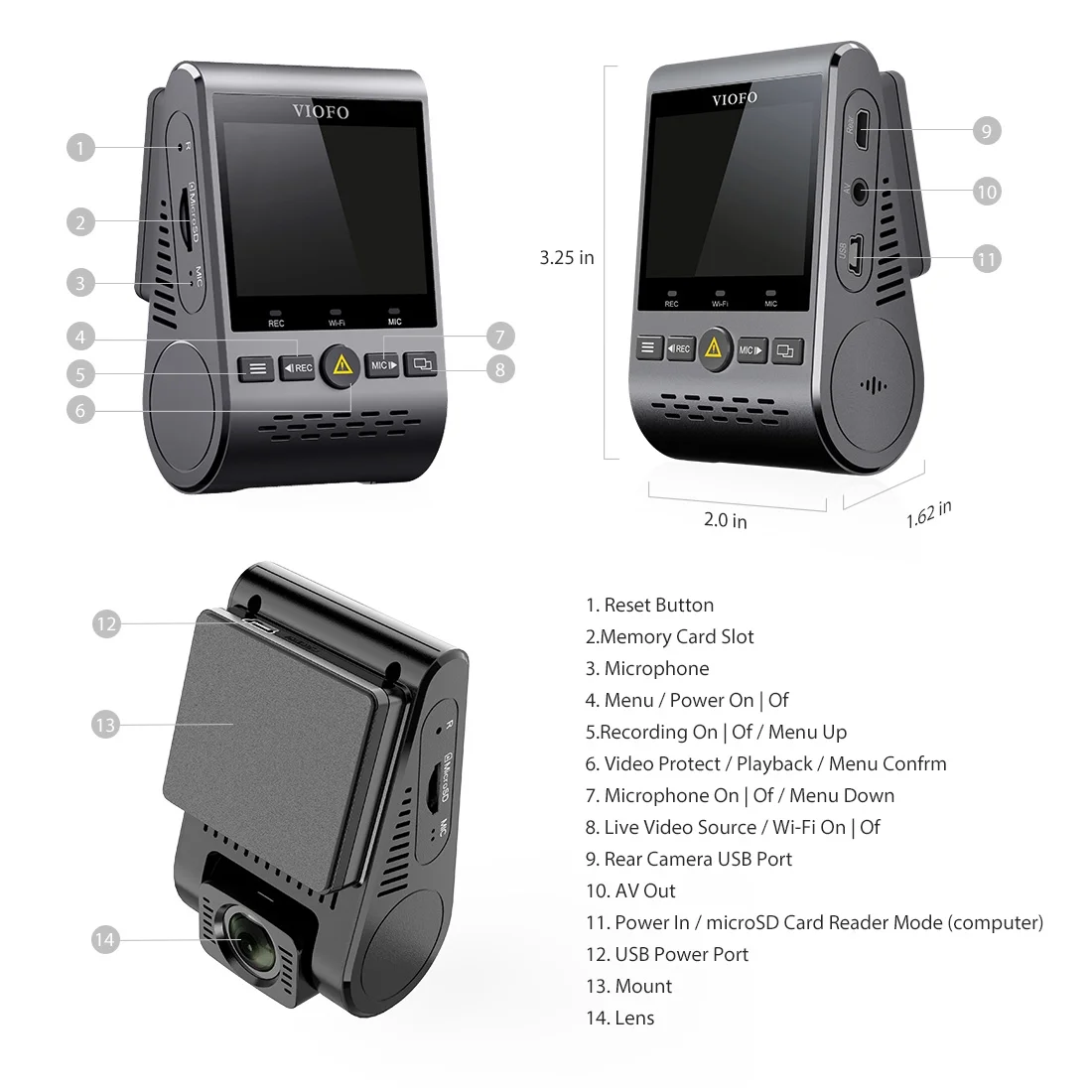VIOFO A129 Plus Duo Dash Cam 2K 1440P 60FPS + 1080P 30FPS Wi-Fi GPS - NEW - Image 10