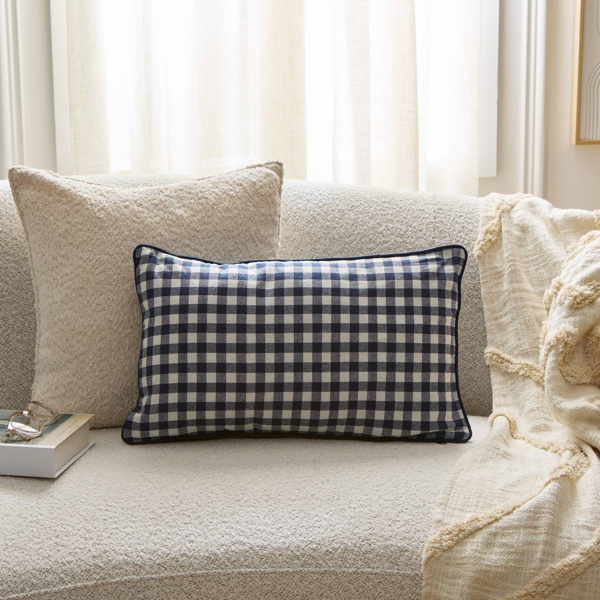 Cushion "Groove" Navy blue, 50x30 cm