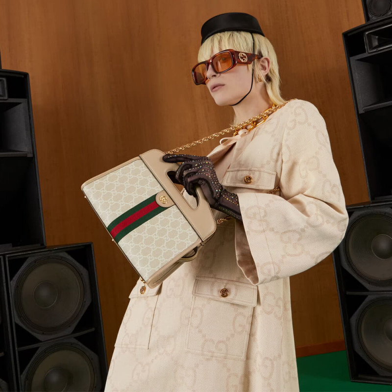 Replica Gucci Ophidia Small Tote With Web 693724 White1:1High-quality replica