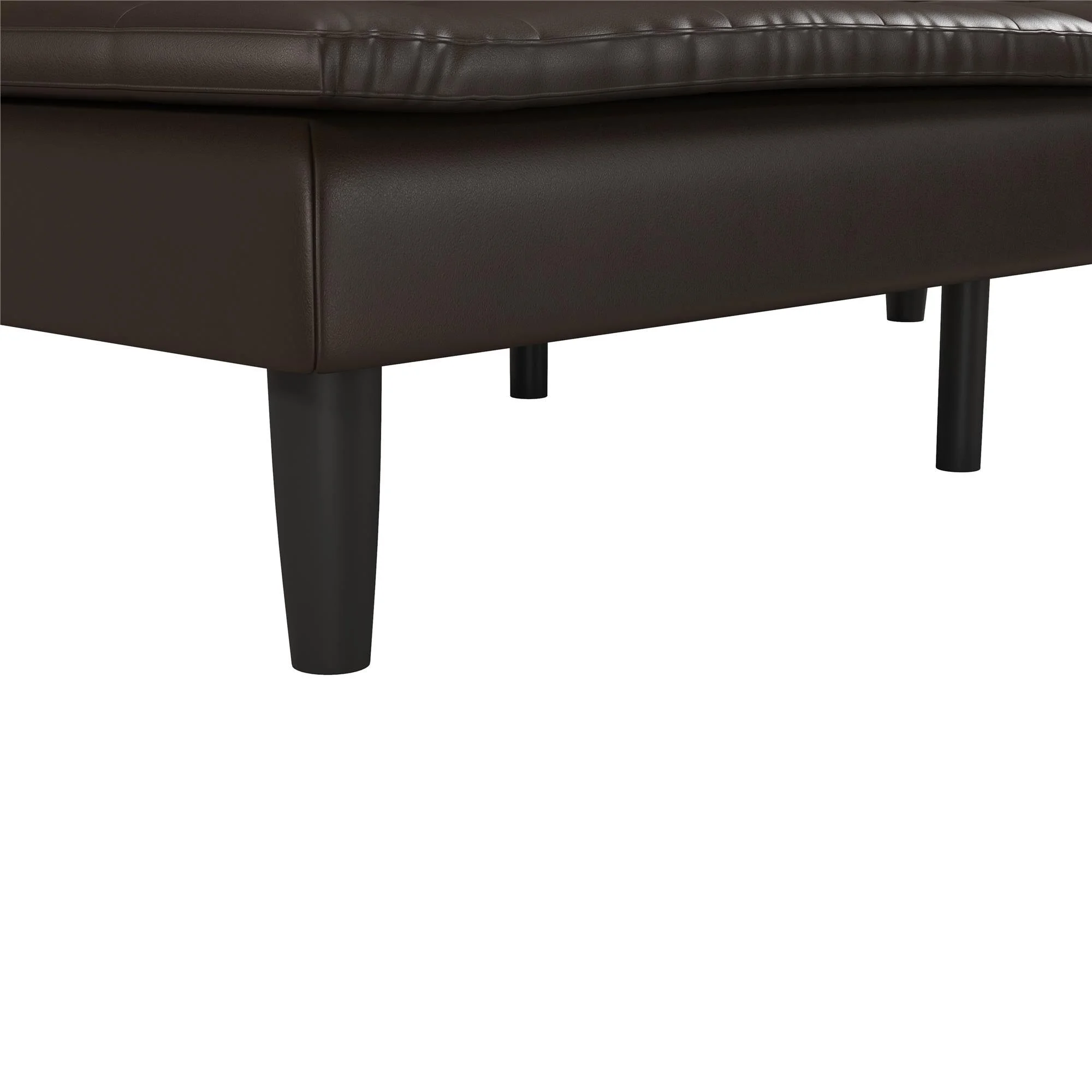 Mainstays Memory Foam 71.5" Futon with Cupholder and USB, Black Faux Leather - Image 76