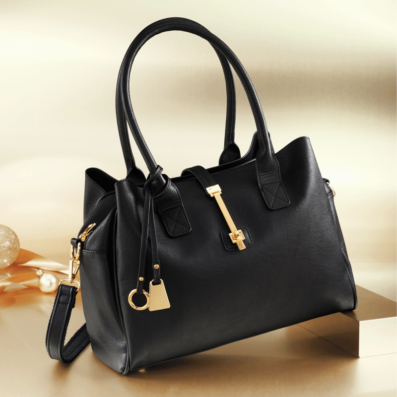 Jasmine 3-Compartment Satchel with Zip Closure and Adjustable Removable Strap - MIDNIGHT VELVET CATALOG