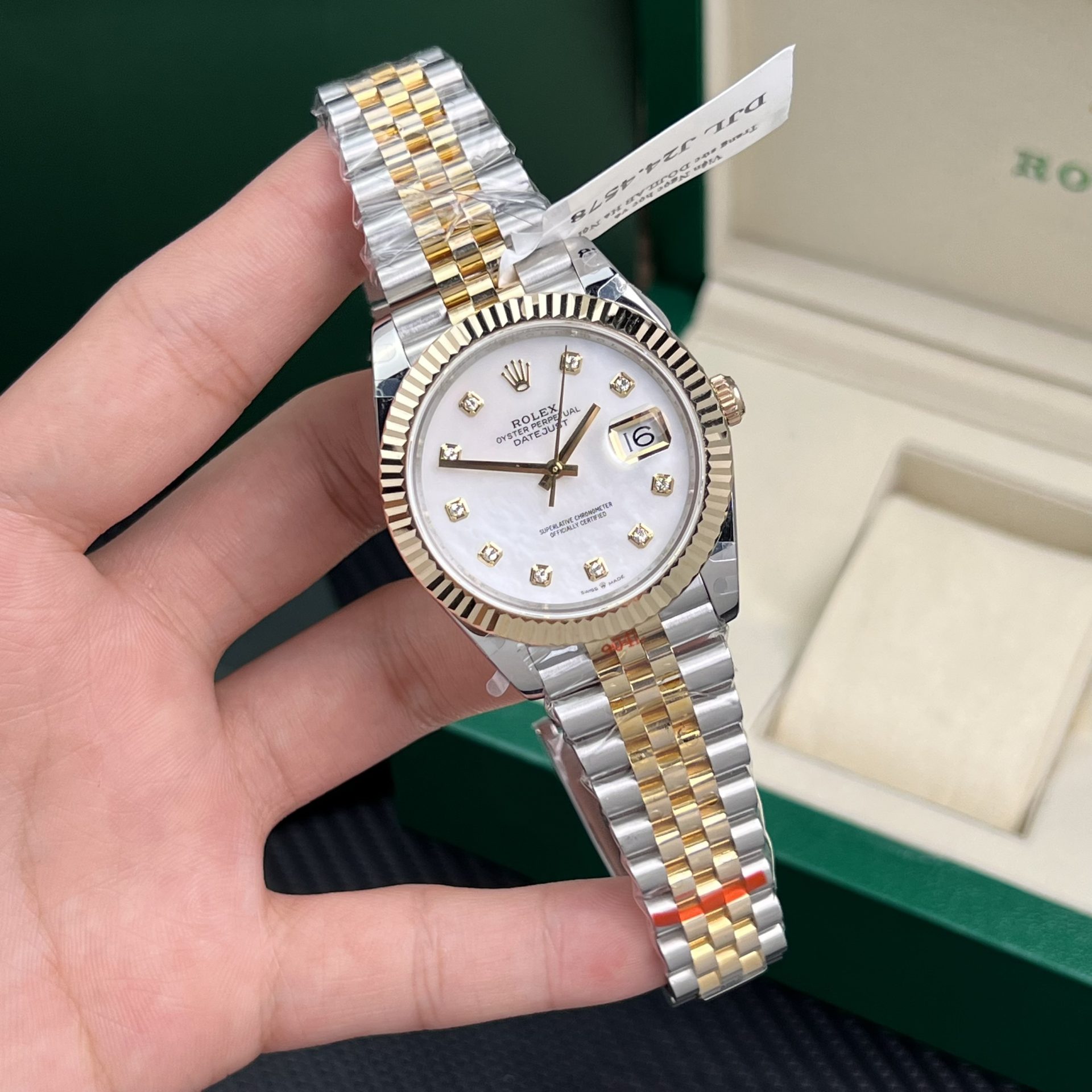 Rolex Replica Watch DateJust Gold Wrapped Mother Of Pearl Dial GM Factory 41mm - Elite Watch Atelier