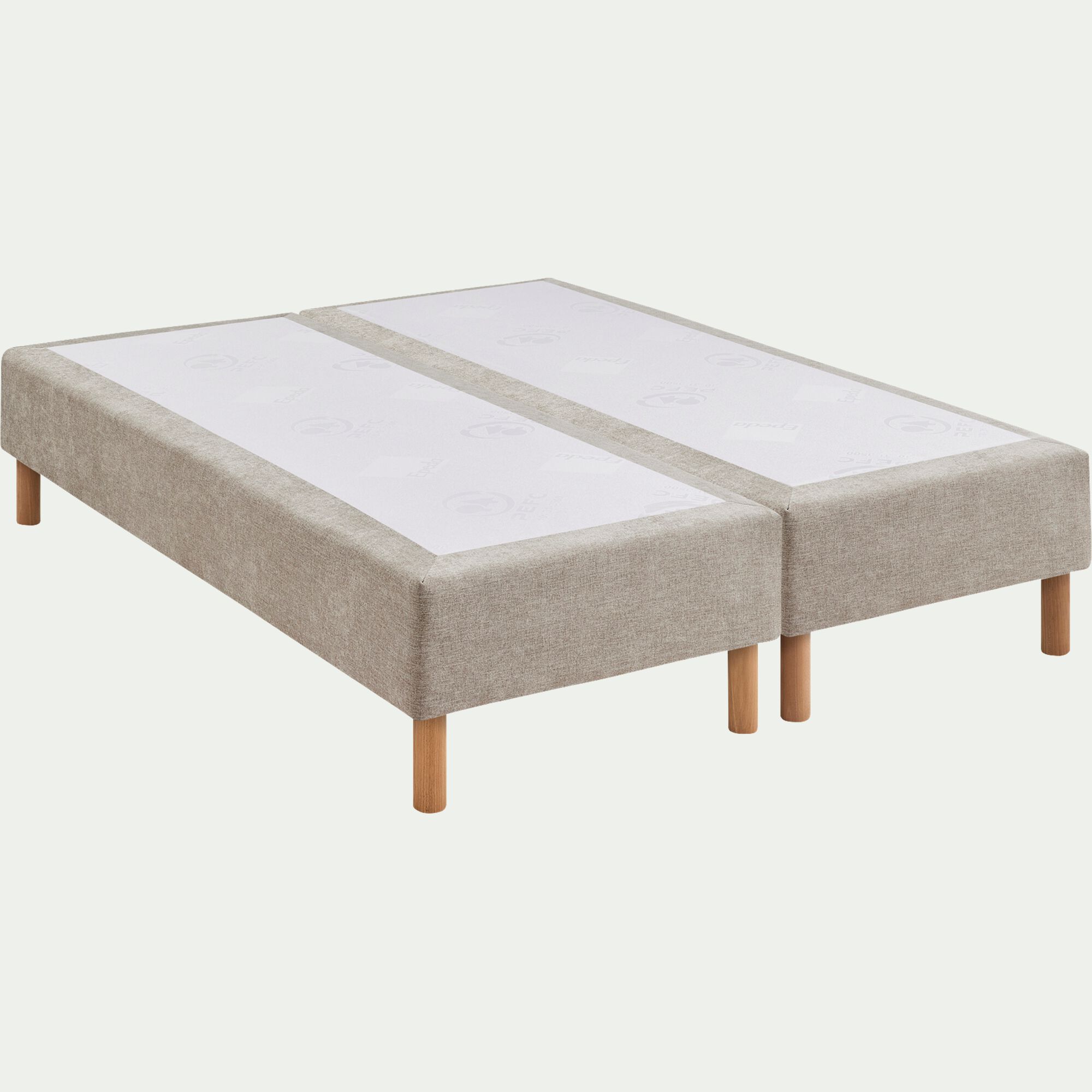 BOHO - Ensemble matelas ressorts sommier ferme Epeda H68cm 2x80x200cm - grège