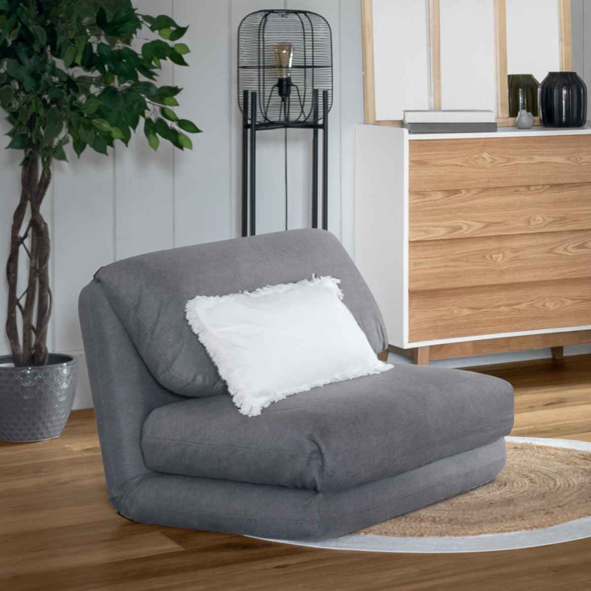 Lounge seat "Marza" Slate grey, 209x78 cm