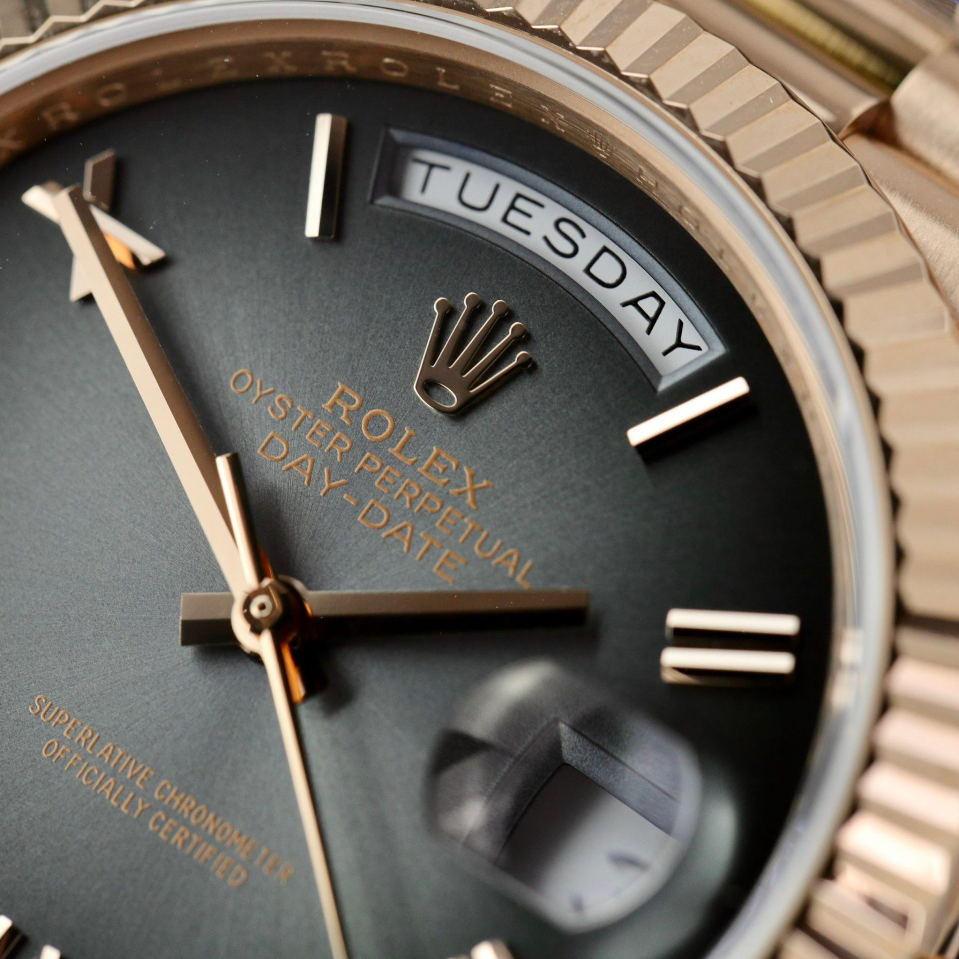 Rolex Clone Watch Day-Date Dial Gray Ombre 185 Grams QF Factory 40mm - Top club