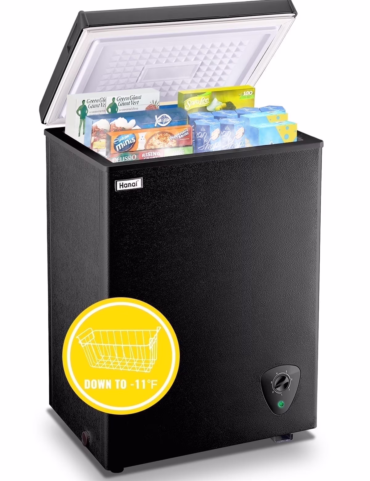 WANAI 3.5 Cu.ft Chest Freezer Small Deep Freeze with 7 Gears Temp Control Office Dorm Kitchen White - Image 7