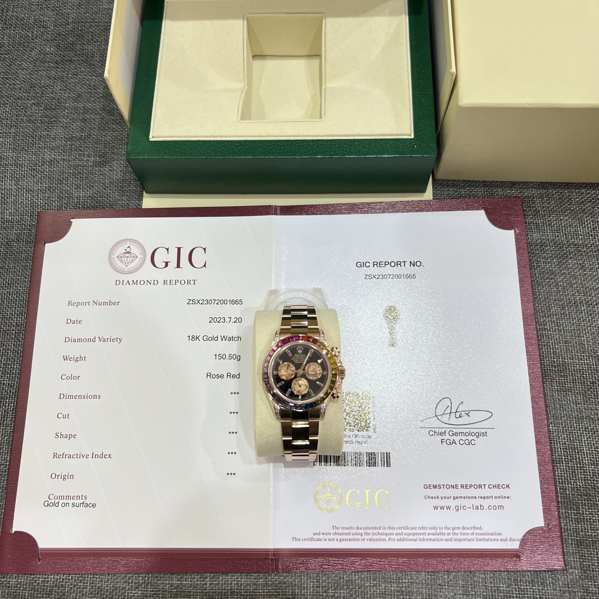 Rolex Daytona Rainbow Replica Watch Gold Wrapped Moissanite TW 40mm - Elite Watch Atelier