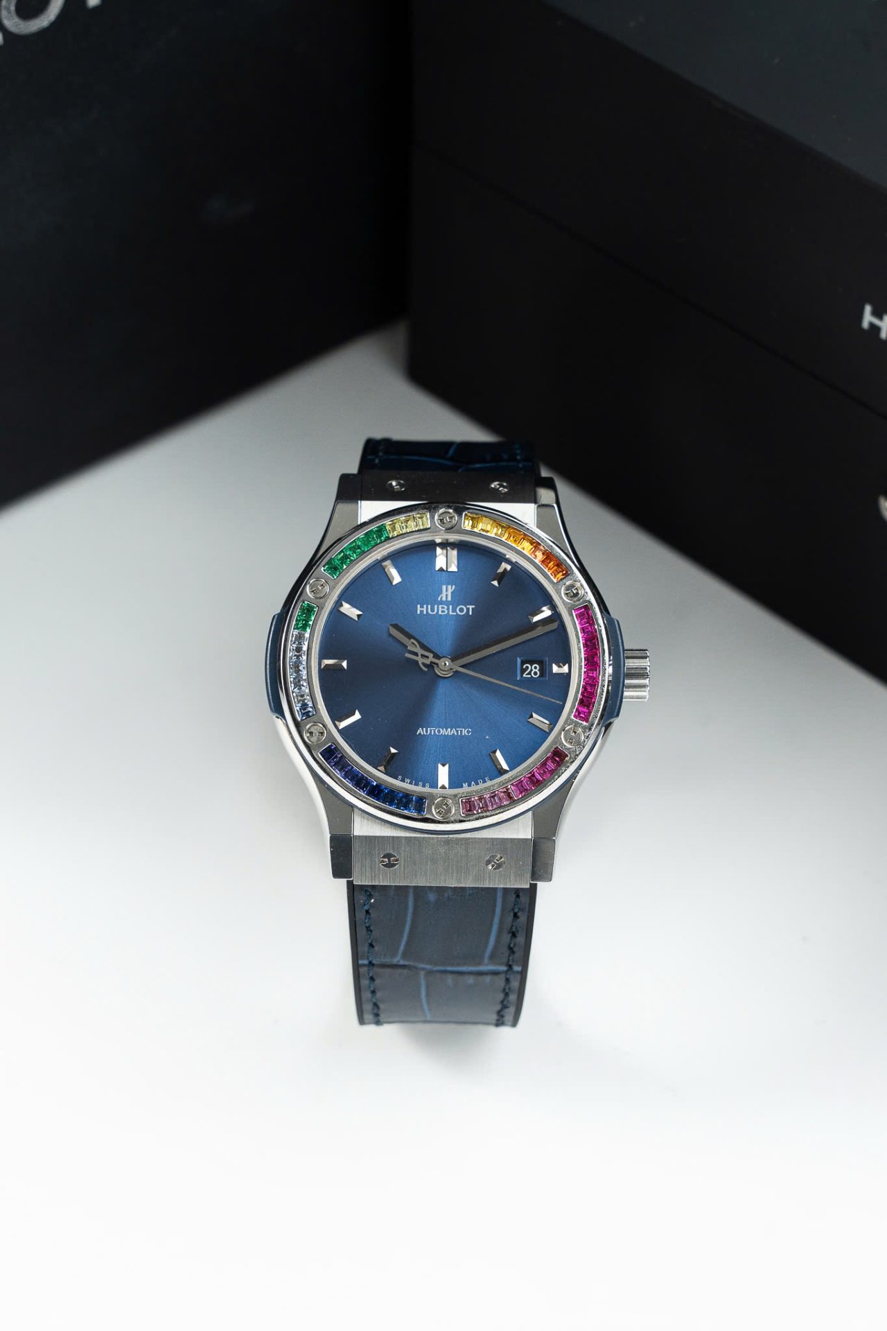 Hublot Classic Fusion Titanium Rainbow Refined Synthentic Gemstones Bezel Best Copy 42mm - Top club