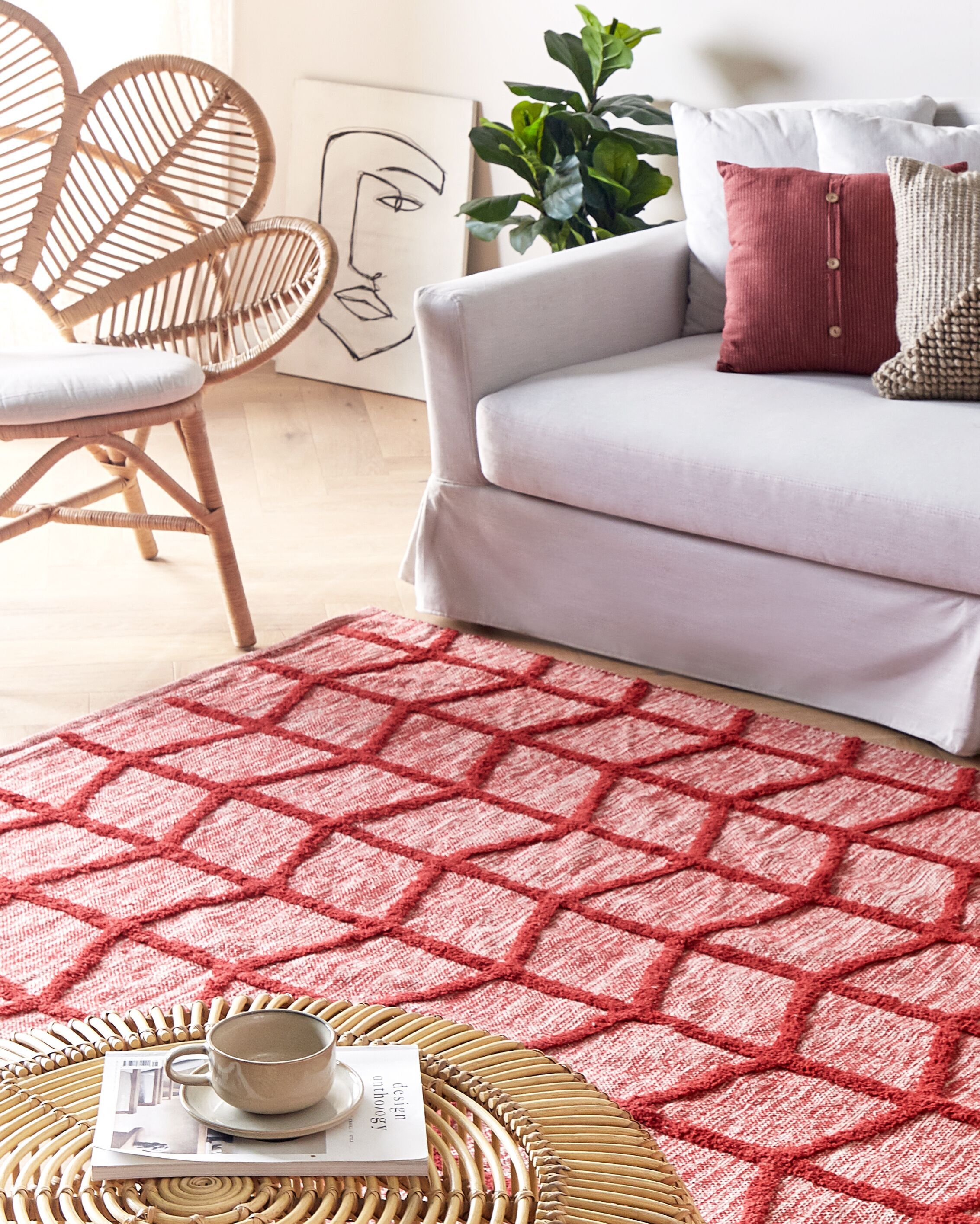 Rug SIVAS Red 160 x 230 cm Cotton
