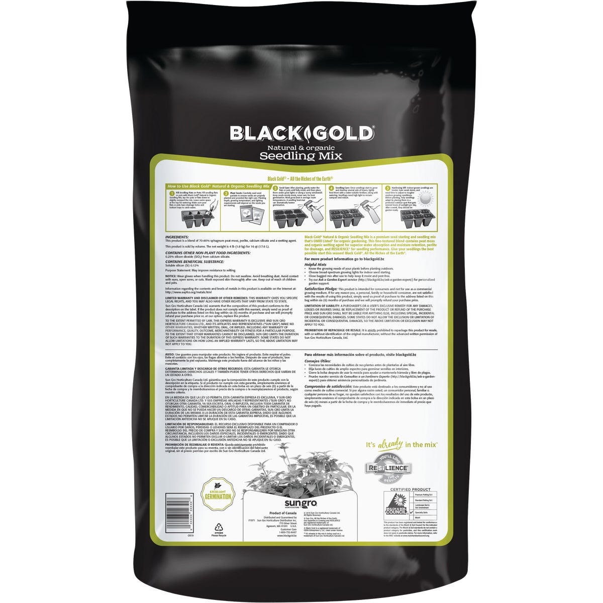 Black Gold 16 Qt. 8-1/3 Lb. All Purpose Container Potting Seed Starting Mix