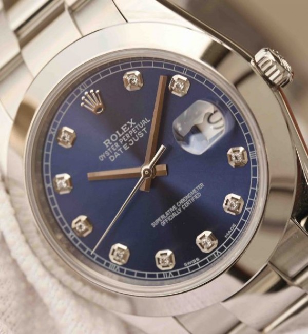 Replica Rolex DateJust 41mm 126300 Noob Blue Dial Diamonds Markers SS Oyster Bracelet A3235 - Top club