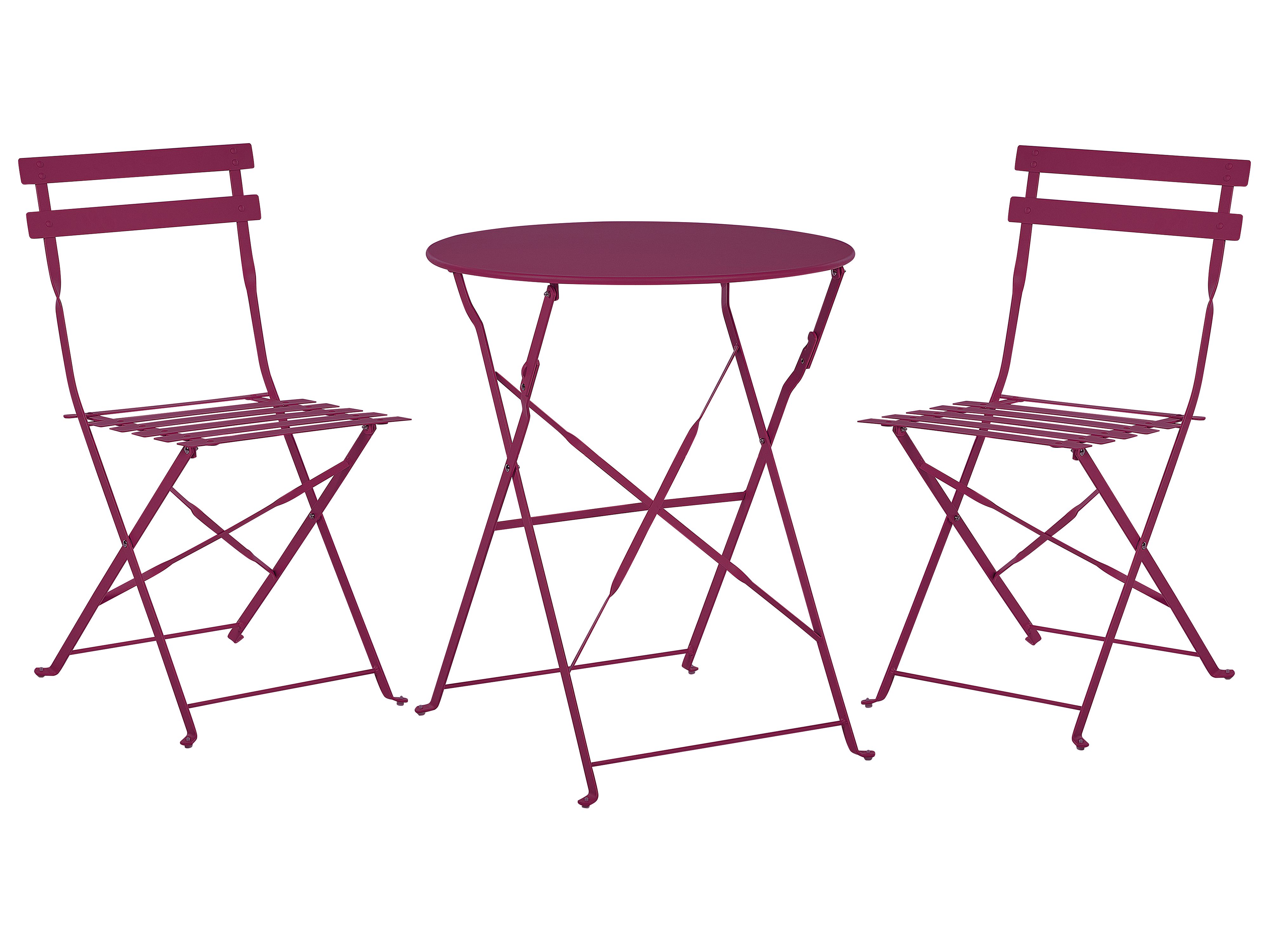 Bistro Set Folding FIORI Metal Burgundy