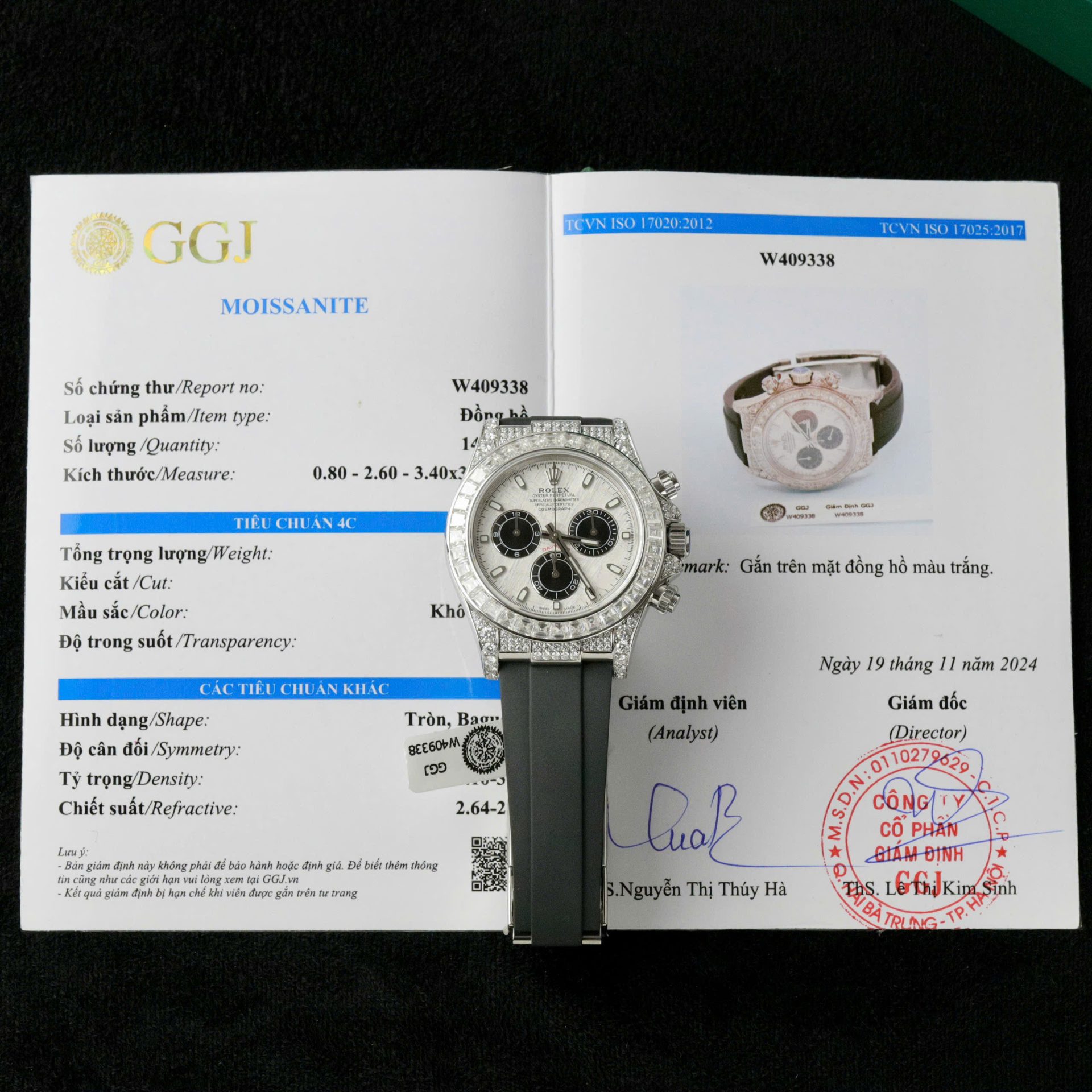 Rolex Daytona Replica Watch Dial Meteorite Custom Diamonds Moissanite Baguette 40mm - Elite Watch Atelier