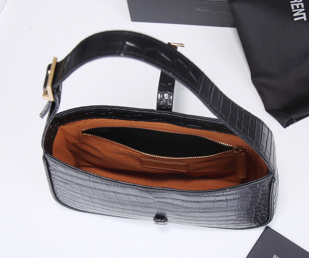 Replica Ysl Le 5 A 7 Hobo Bag In Crocodile-Embossed Leather 20241:1High-quality replica