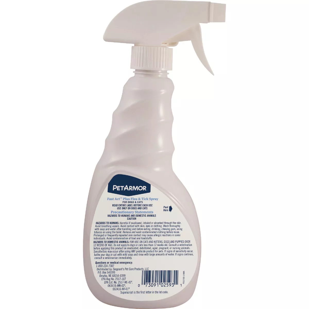 PetArmor Fast Act Plus 16 Oz. Trigger Spray Flea & Tick Treatment for Dogs & Cats