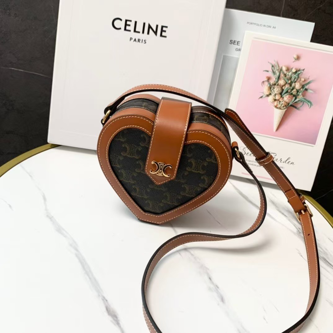 Celine Triomphe Heart Tambour Bag