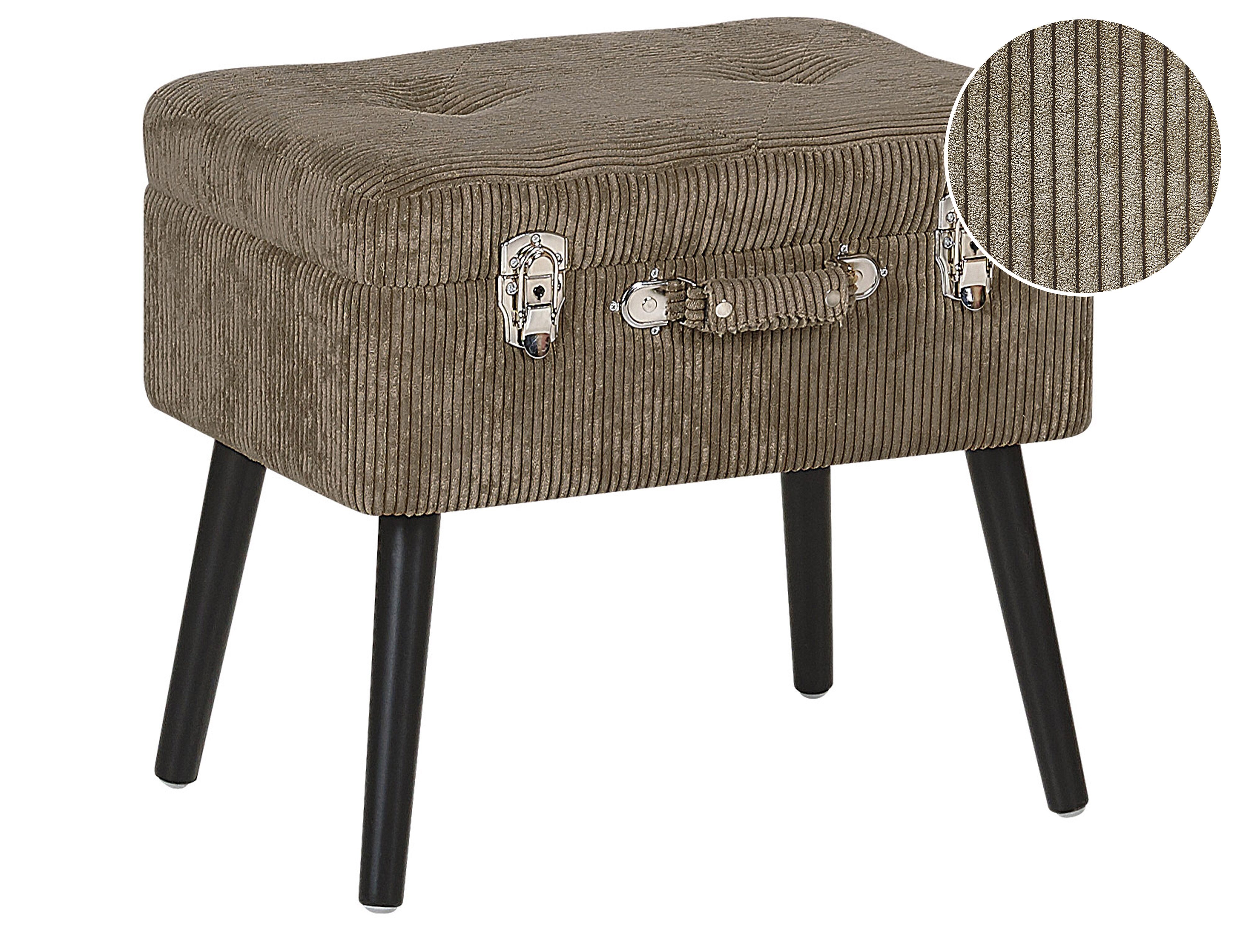 Storage Stool MALLARD Corduroy Light Brown