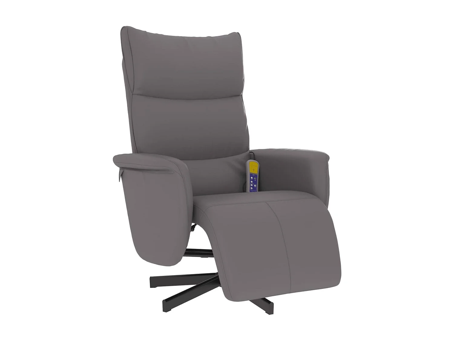 Fauteuil inclinable-Fauteuil salon de massage repose-pieds gris similicuir SHL5030