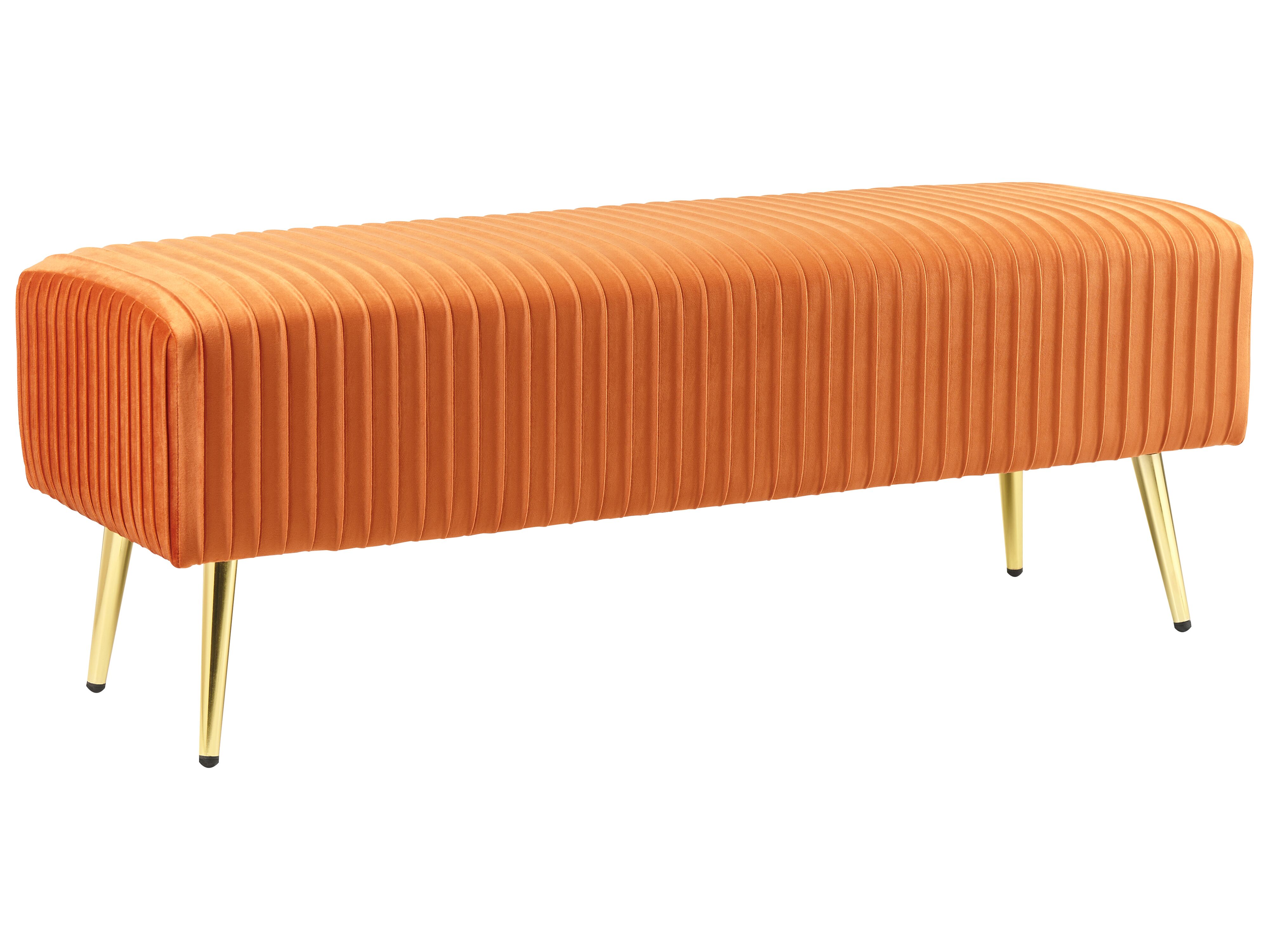 Upholstered Bench PATERSON Velvet Orange