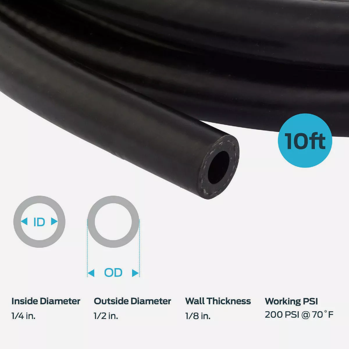 EZ-Flo 10 Ft. 1/4 In. ID Fuel Hose
