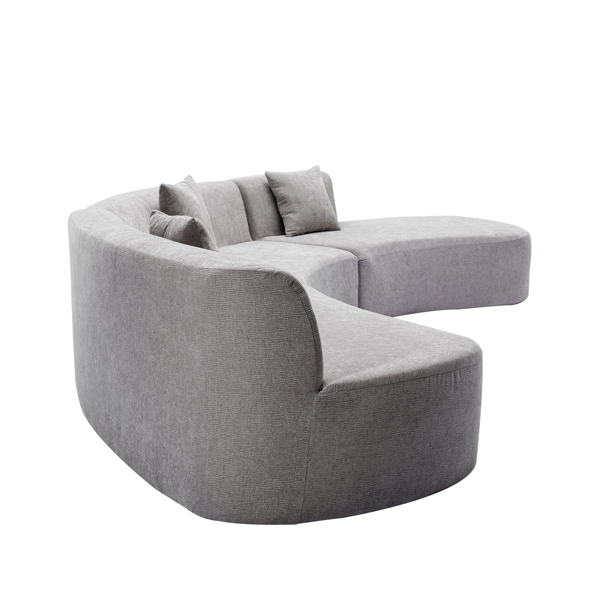 Harper & Bright Designs Modern Curved Floor Sofa Set, Modular Sectional Sponge Couch for Living Room, 2 PC Free Combination No Assembly Foam-Filled Sofa, Beige - Image 58