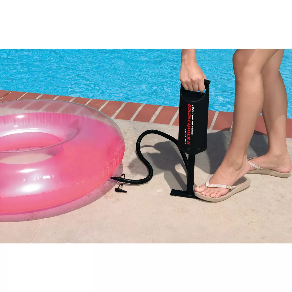 Intex High Output Air Hand Pump, 14 In., 3 Nozzles Included
