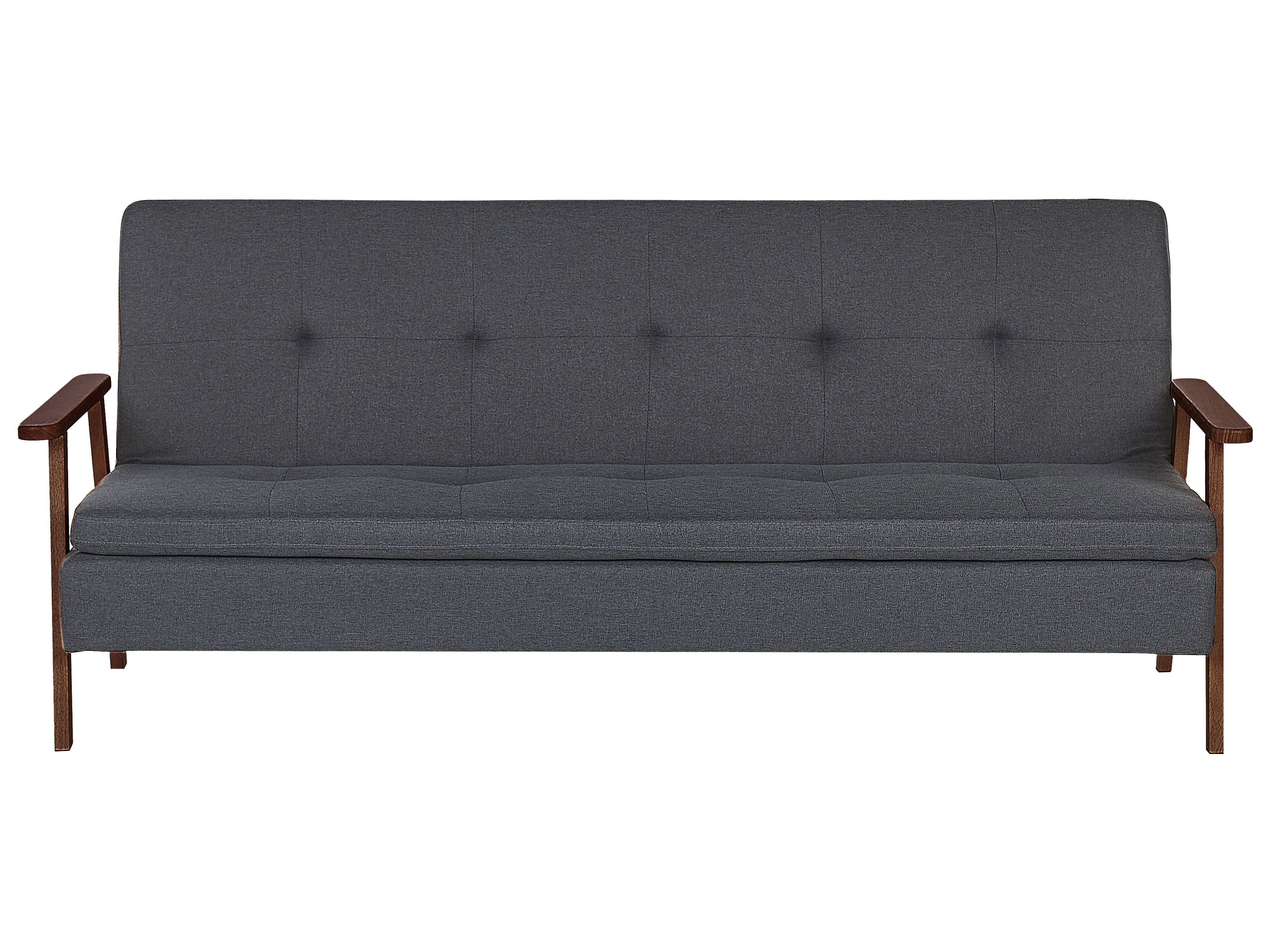 Sofa Bed 3 Seater TJORN Fabric Dark Grey