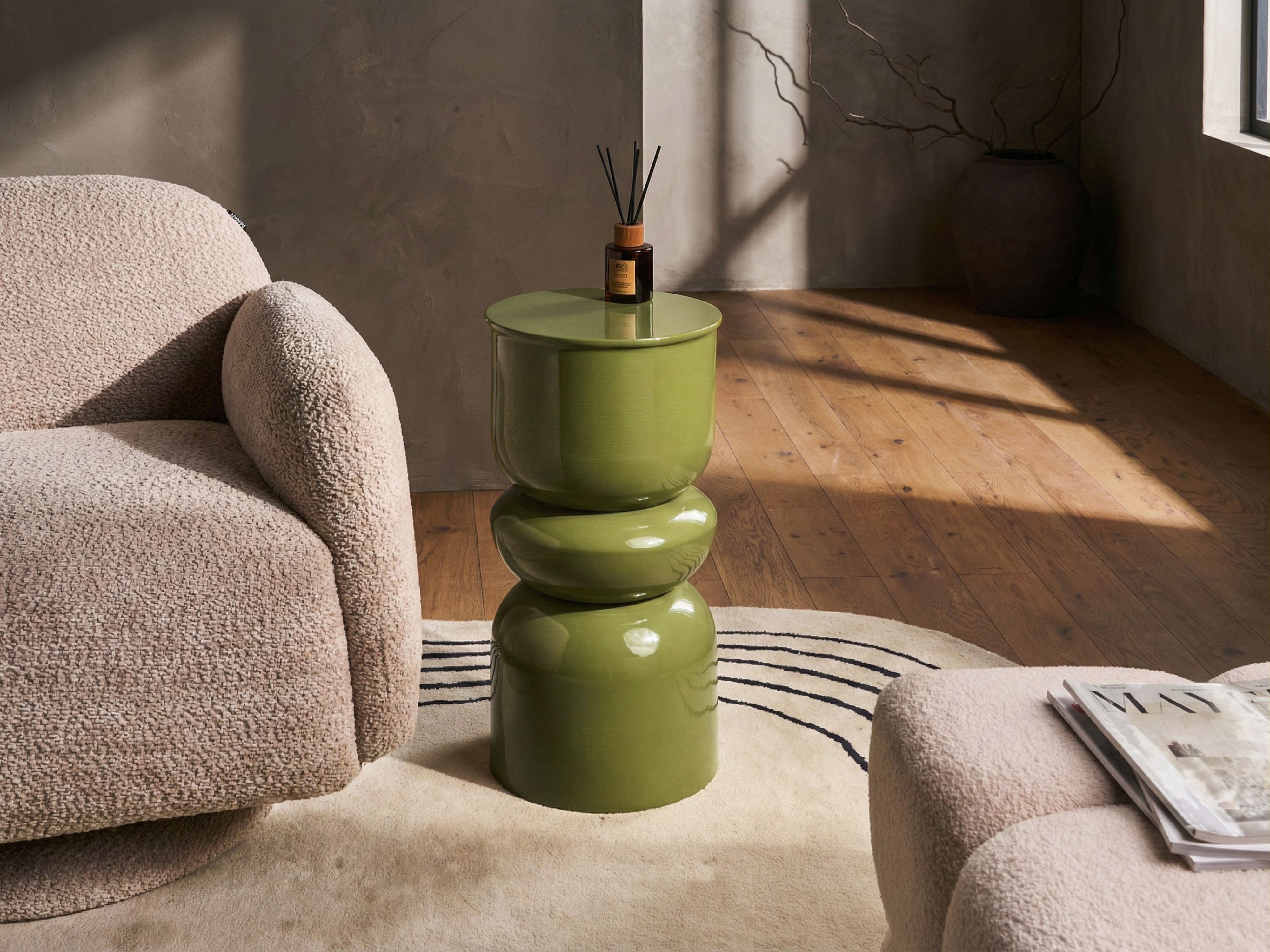 Side Table PAGE Metal Olive Green