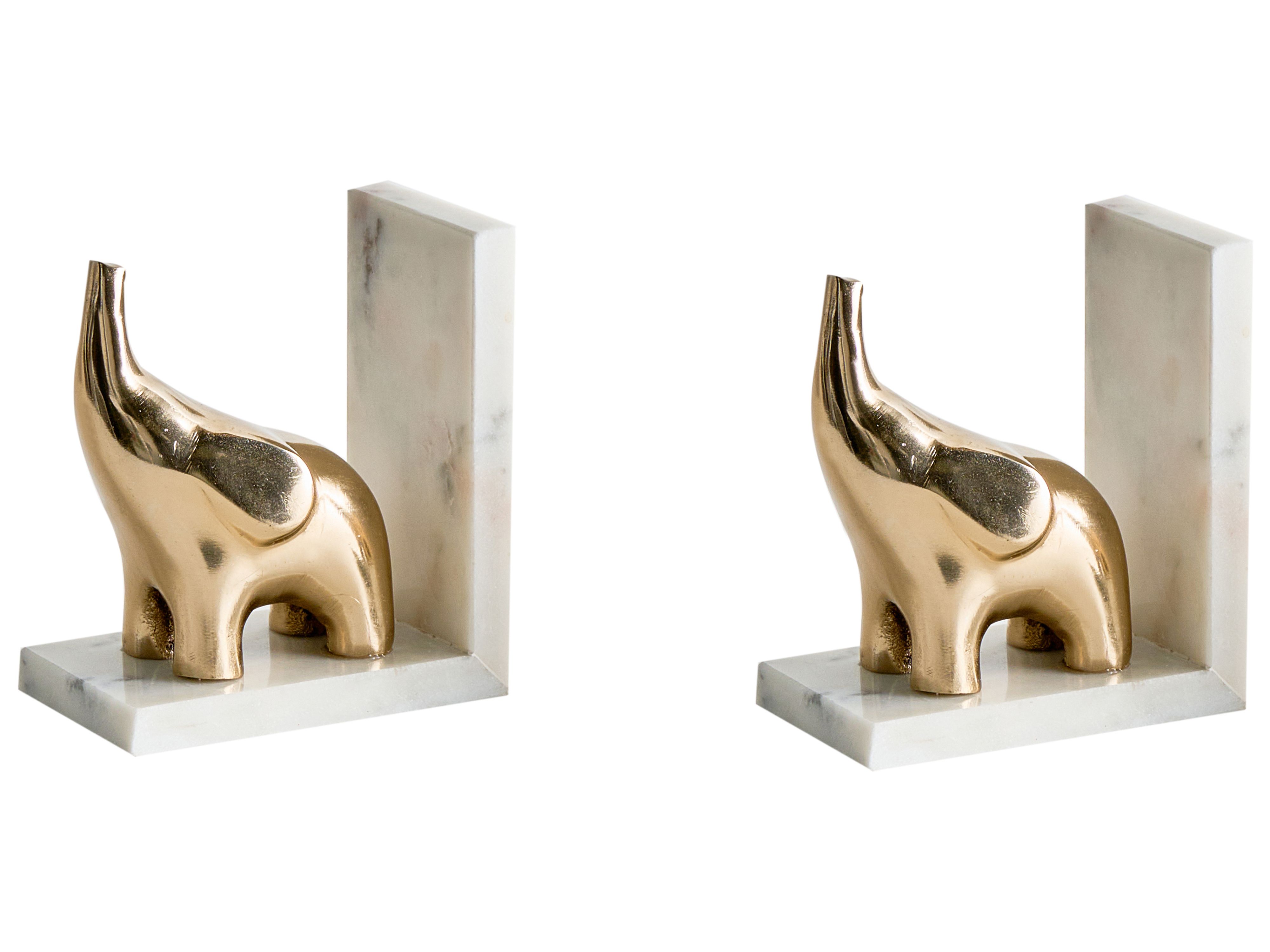 Set of Bookends KOTEZI Marble Gold