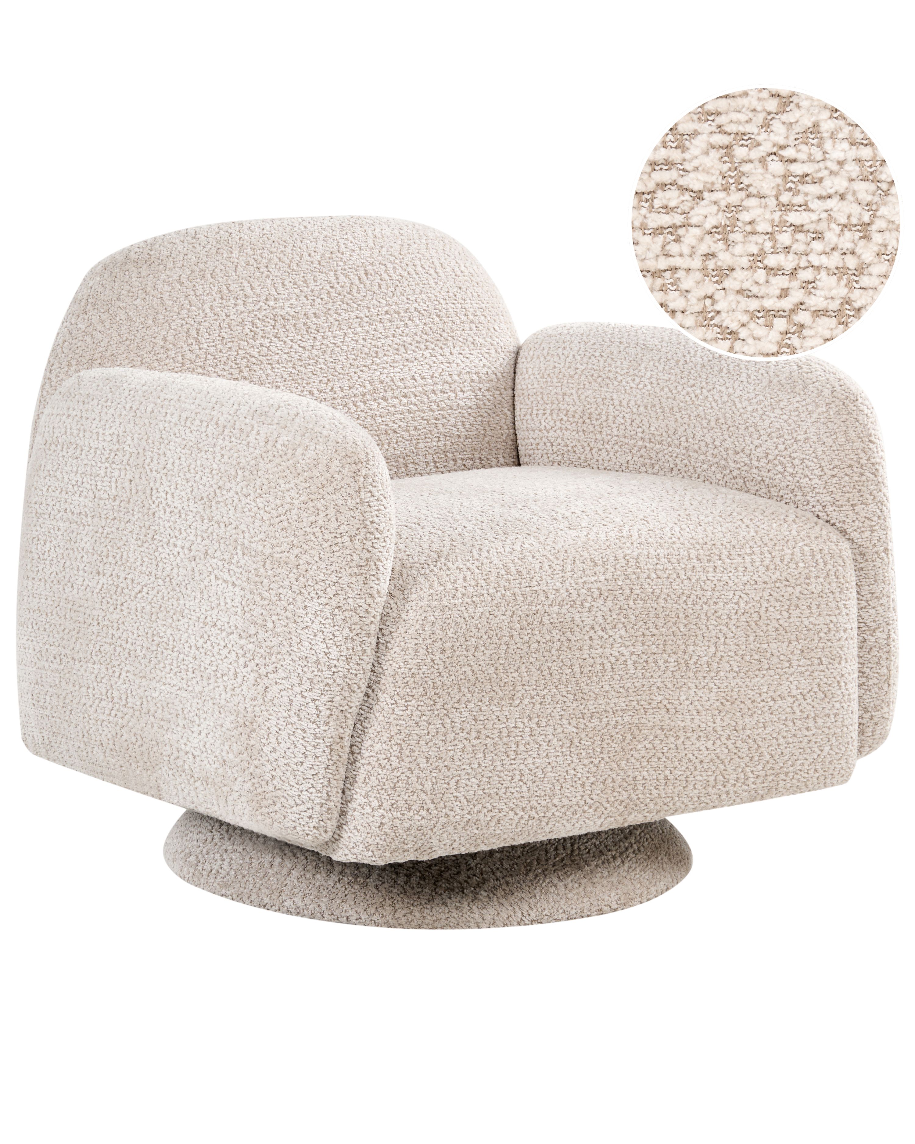 Swivel Armchair AAPUA Fabric Beige