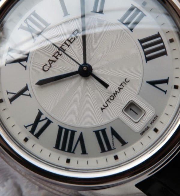 Replica Cartier Cle de Cartier SS White Textured Dial Leather Strap MIYOTA9015 - Elite Watch Atelier