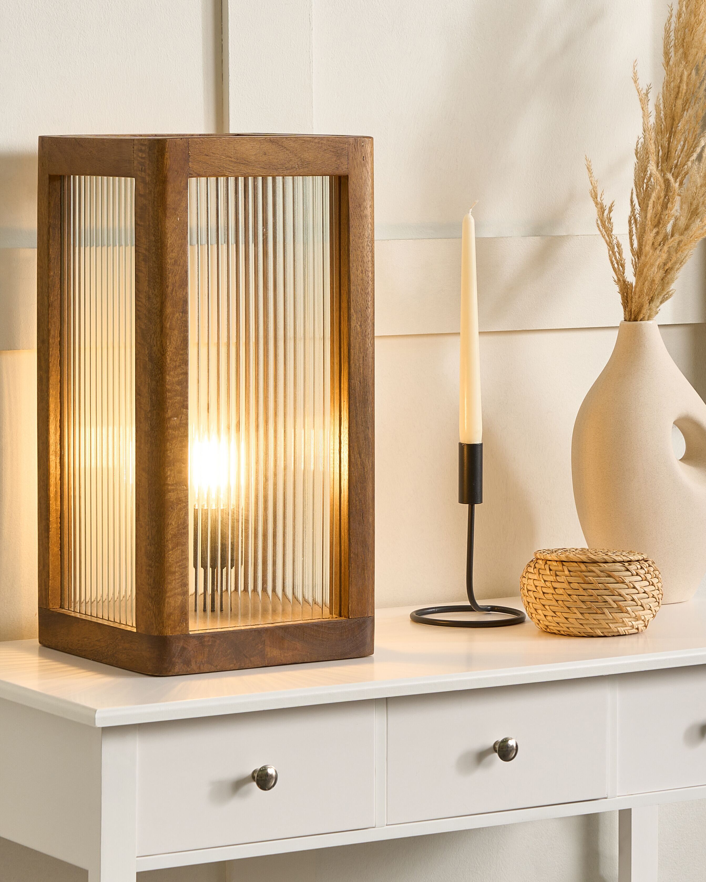 Table Lamp KOLIDAM Mango Wood Brown